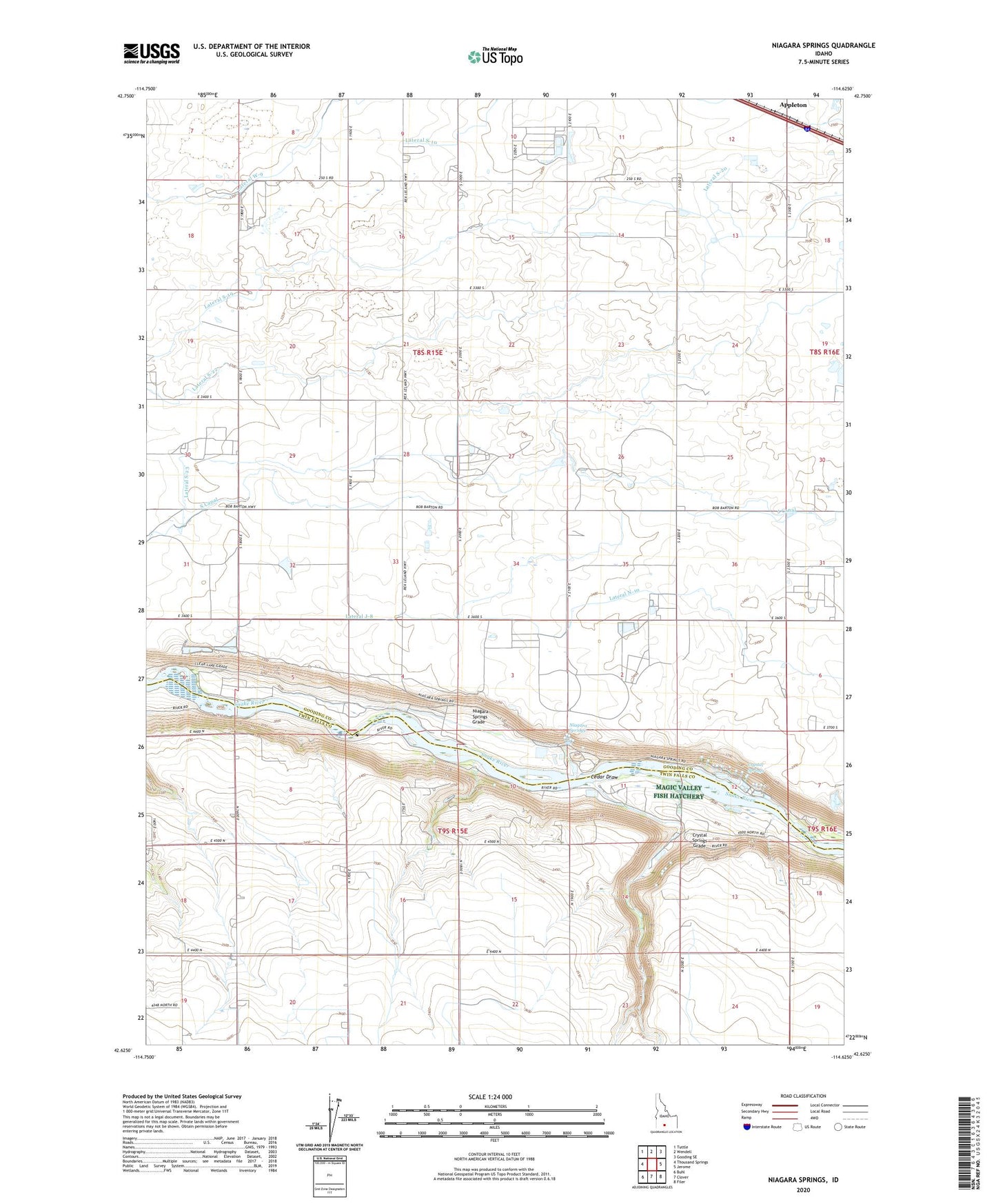 Niagara Springs Idaho US Topo Map Image