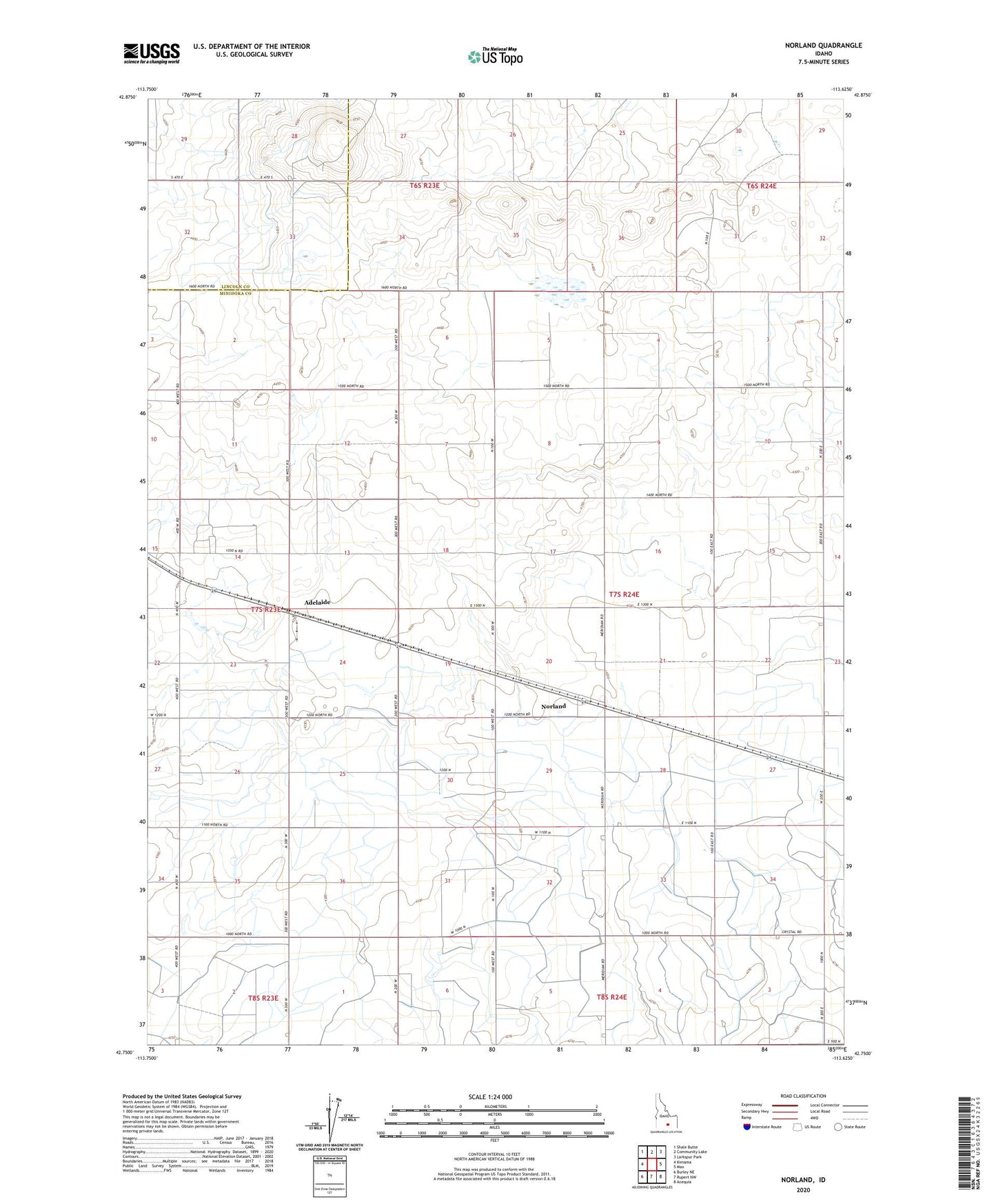 Norland Idaho US Topo Map Image