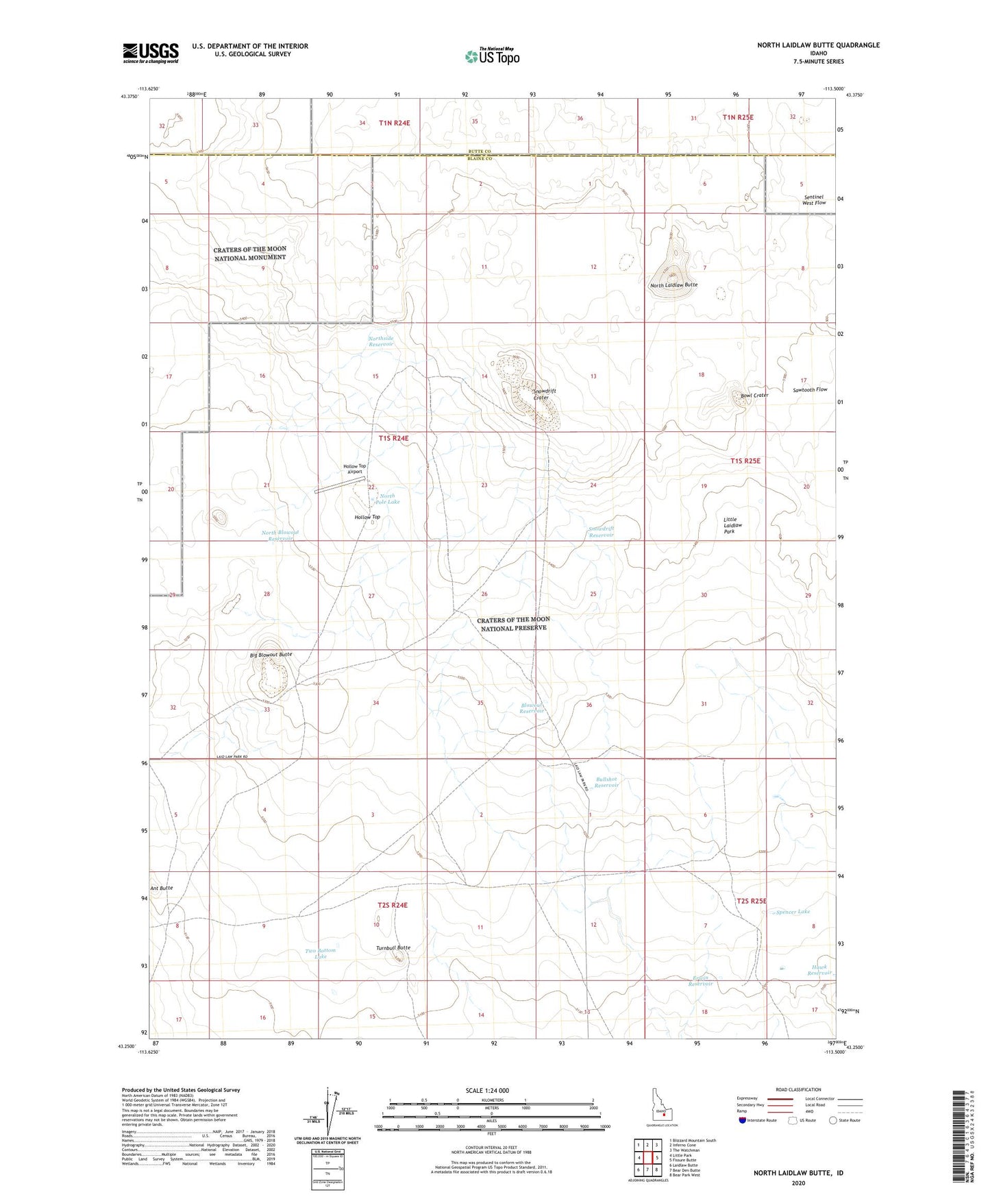 North Laidlaw Butte Idaho US Topo Map Image