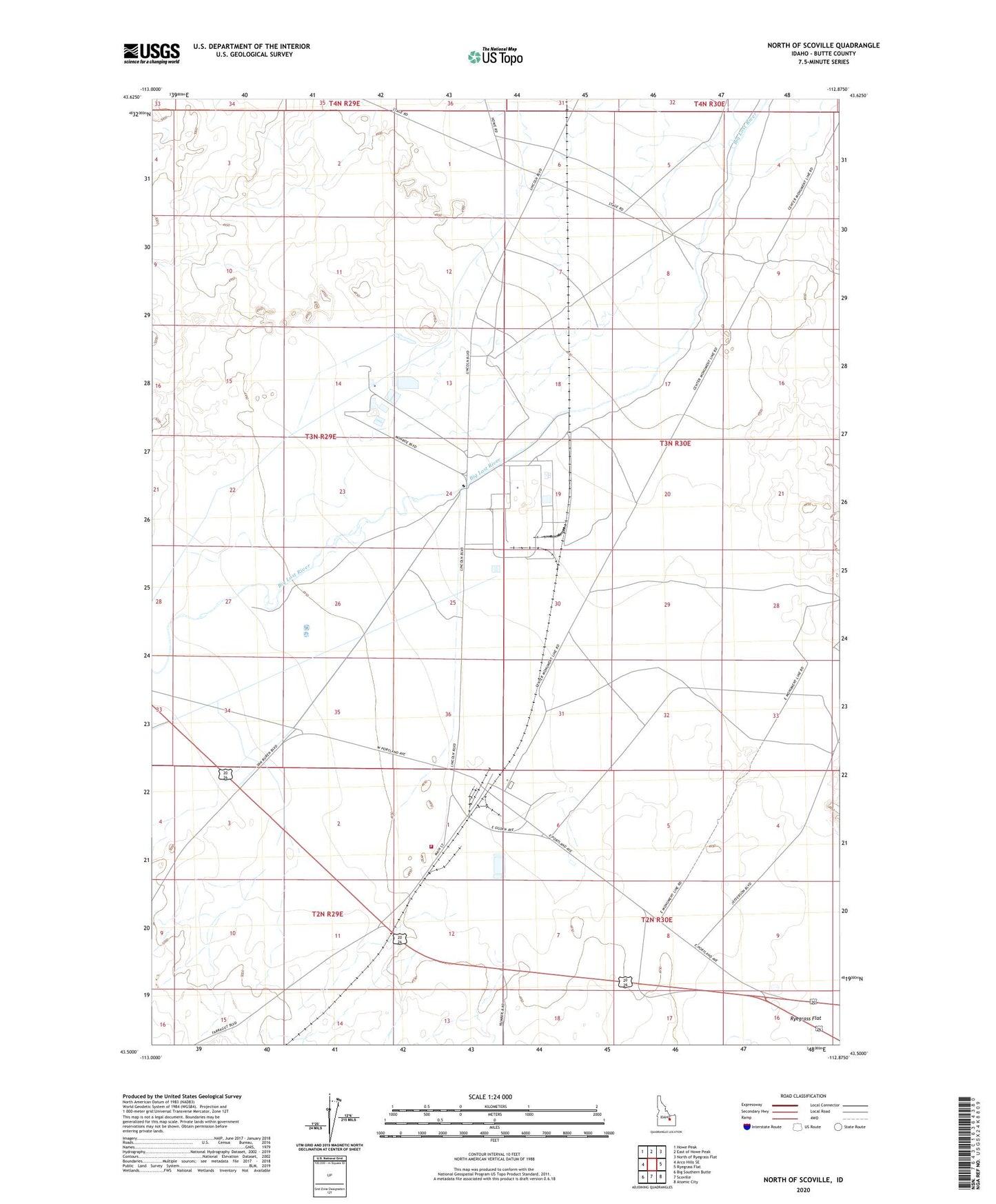 North of Scoville Idaho US Topo Map Image