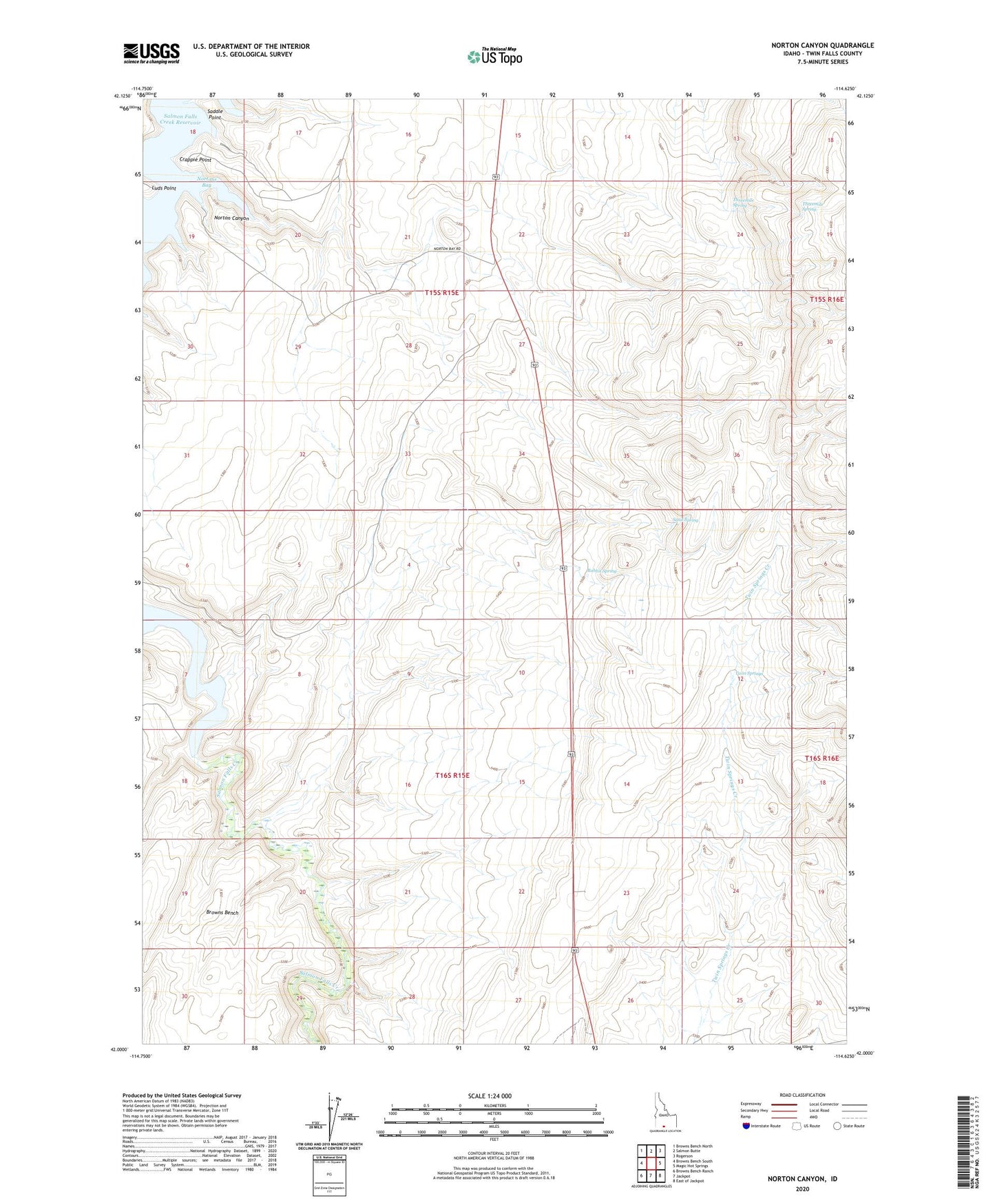 Norton Canyon Idaho US Topo Map Image