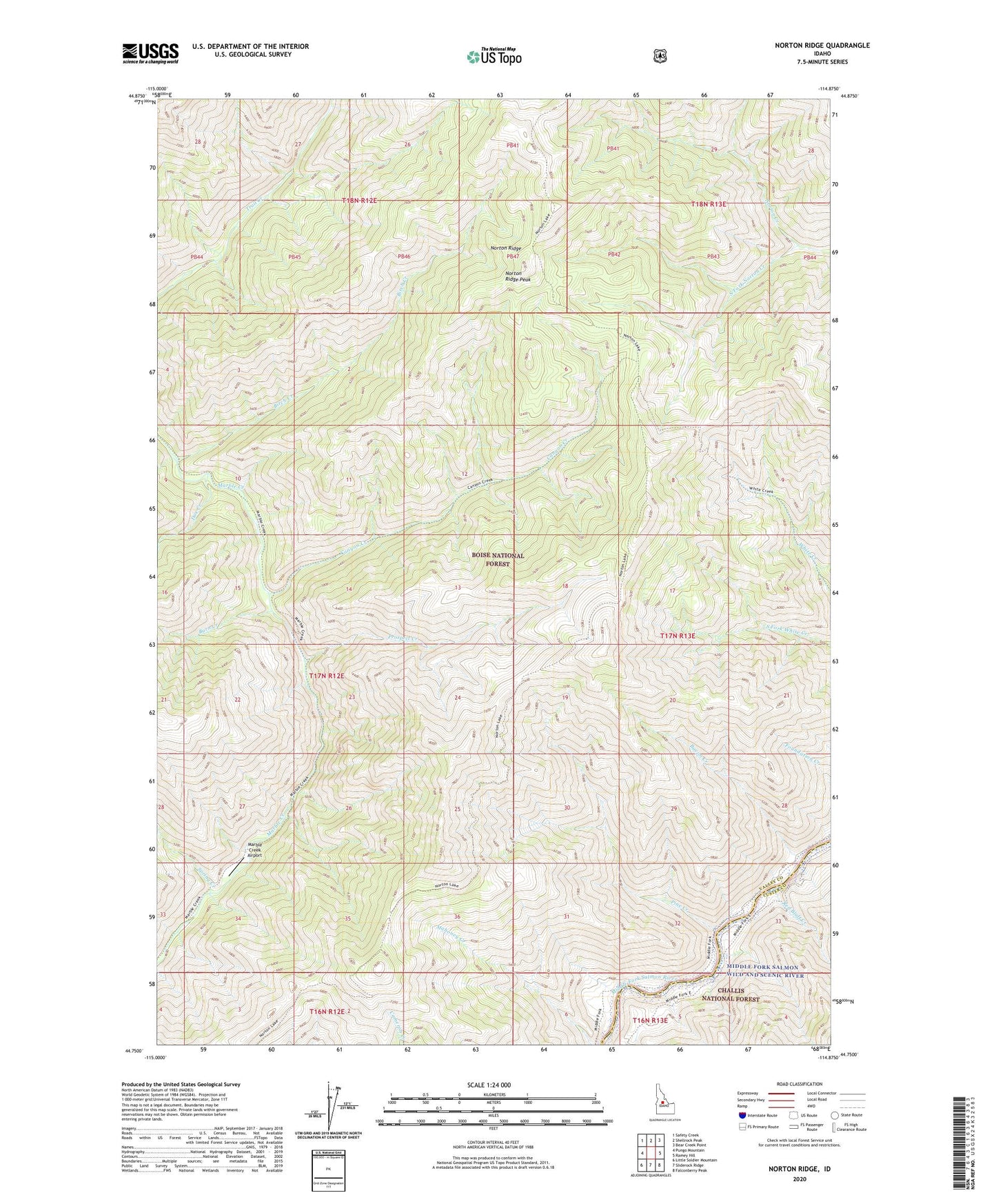 Norton Ridge Idaho US Topo Map Image