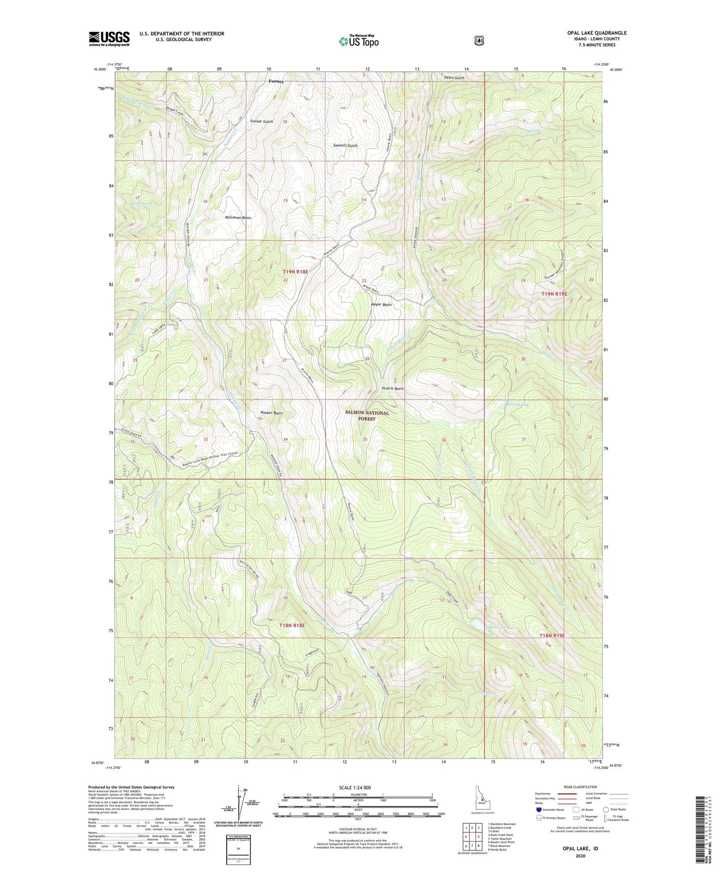 Opal Lake Idaho US Topo Map Image