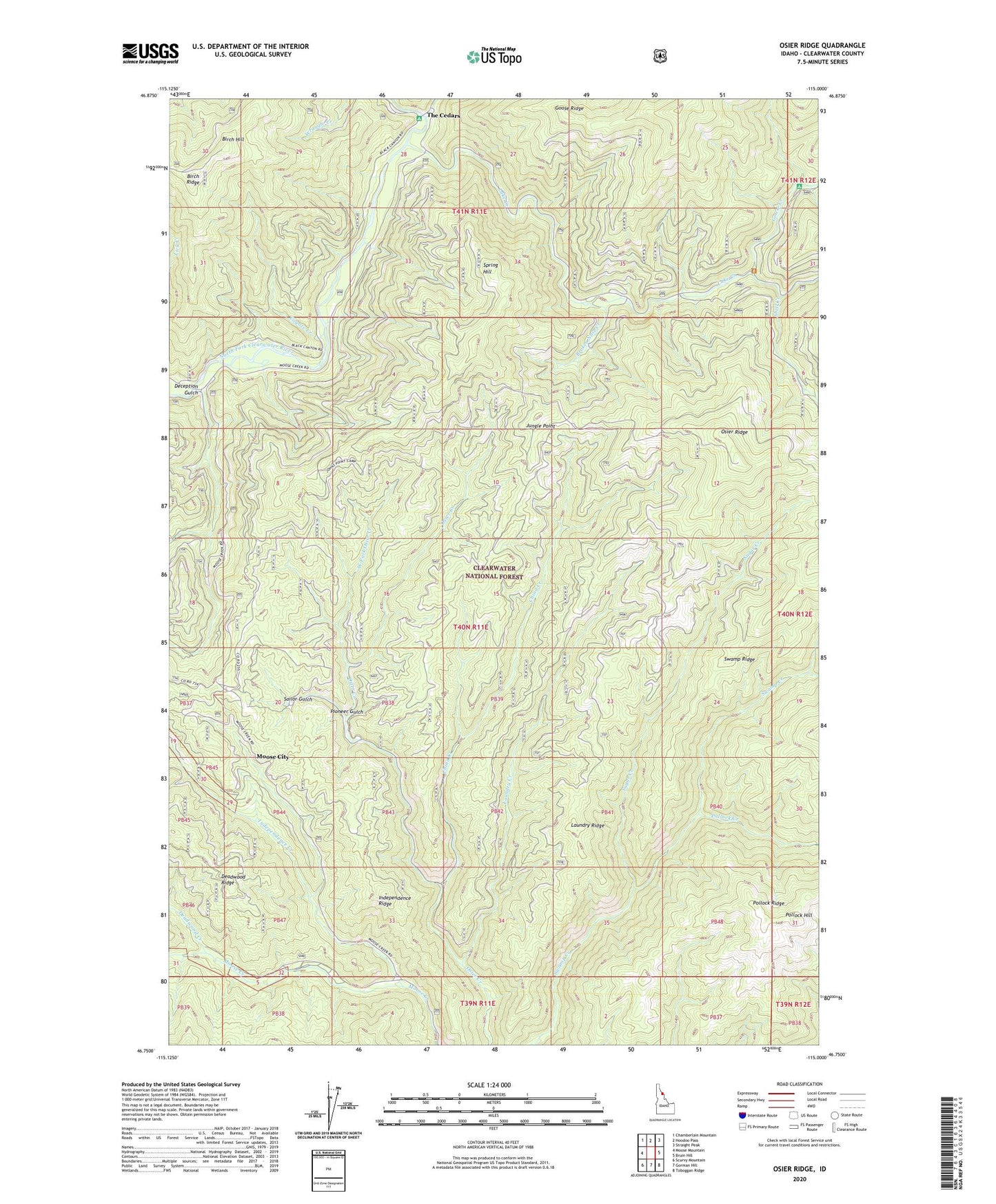 Osier Ridge Idaho US Topo Map Image