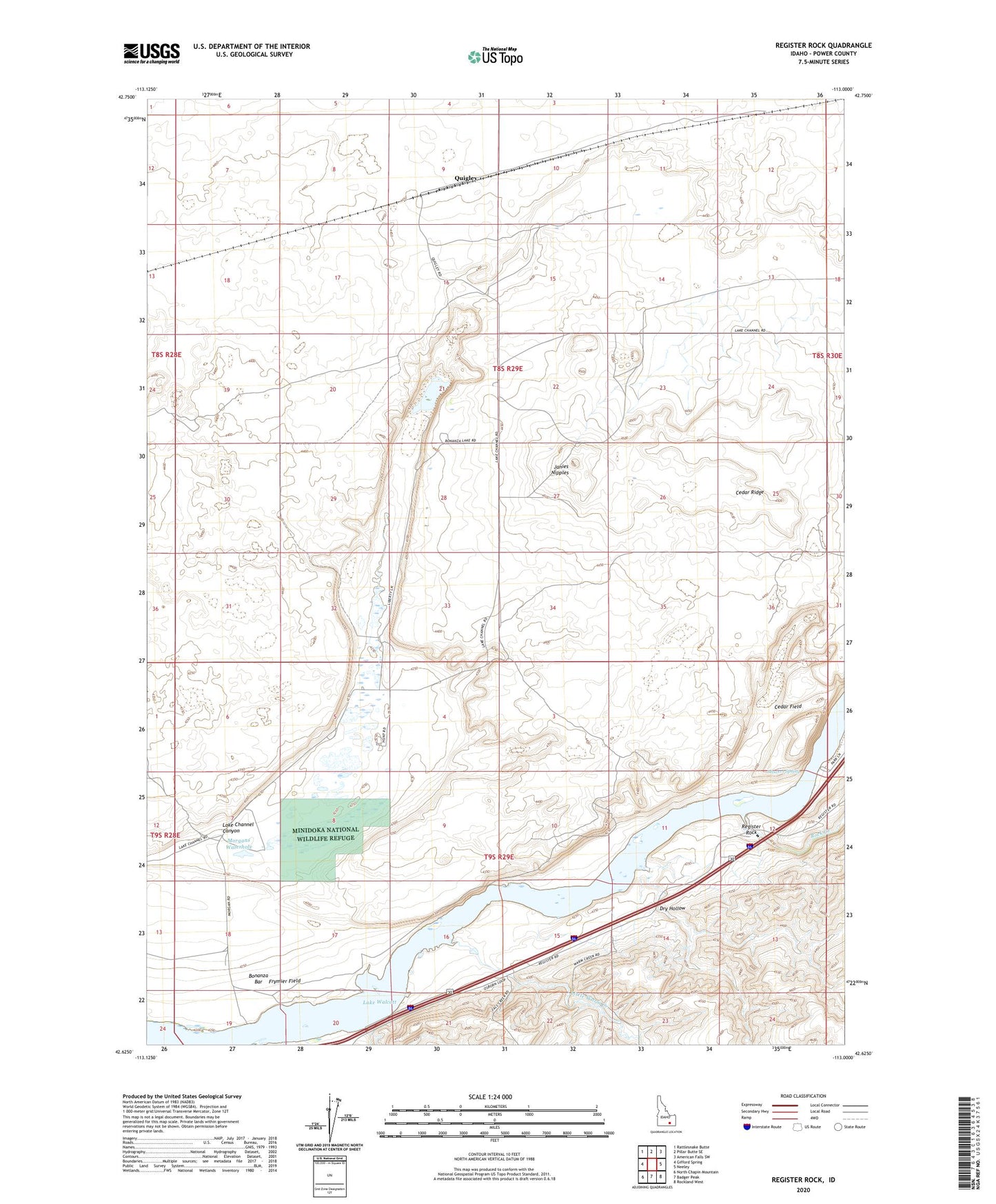 Register Rock Idaho US Topo Map Image