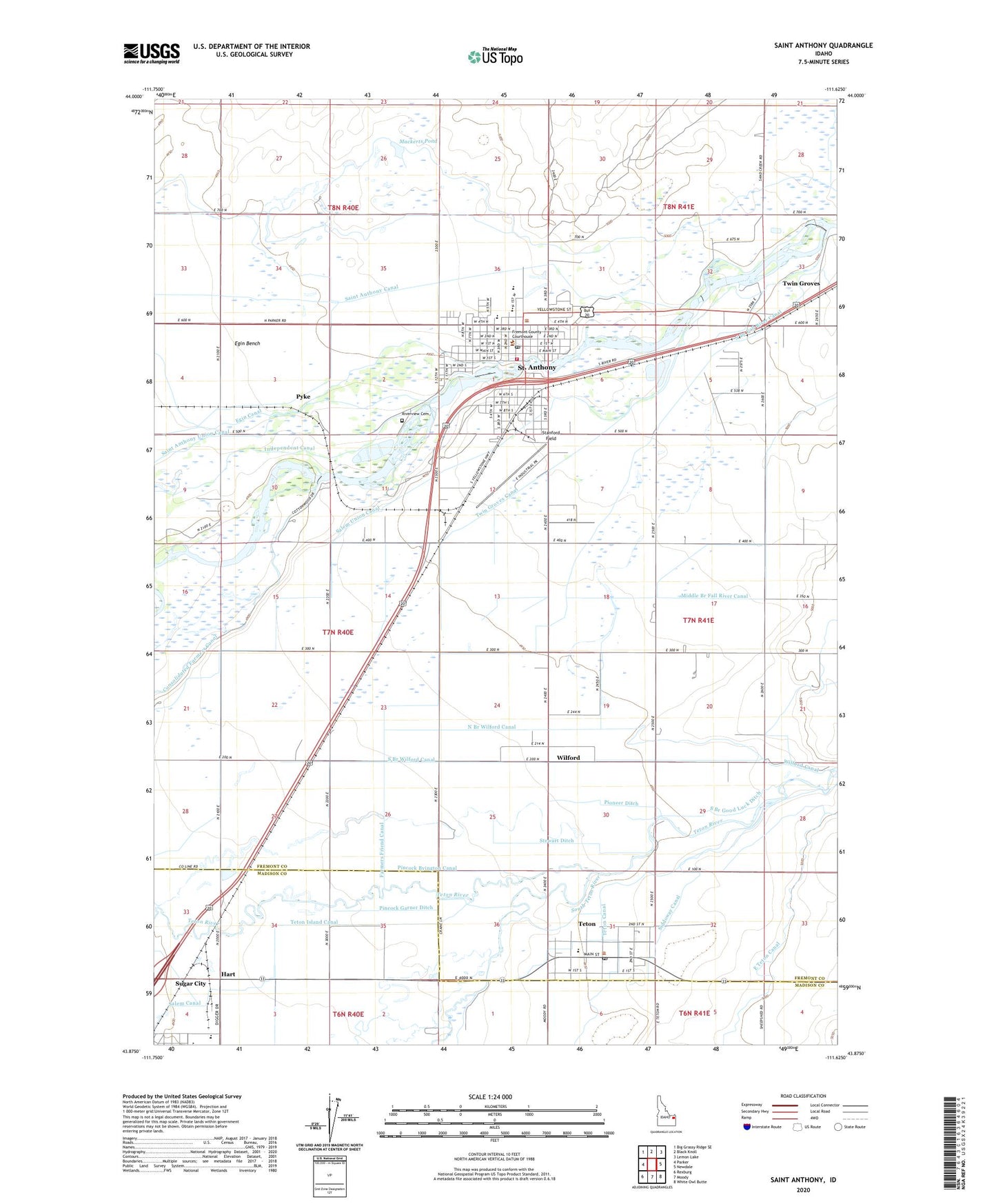 Saint Anthony Idaho US Topo Map Image