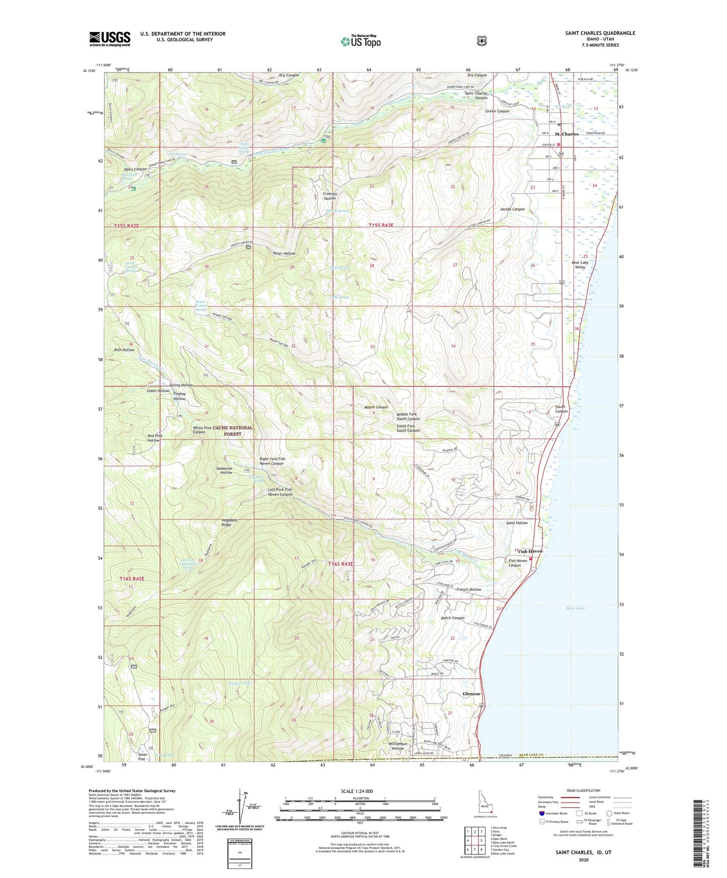 Saint Charles Idaho US Topo Map Image