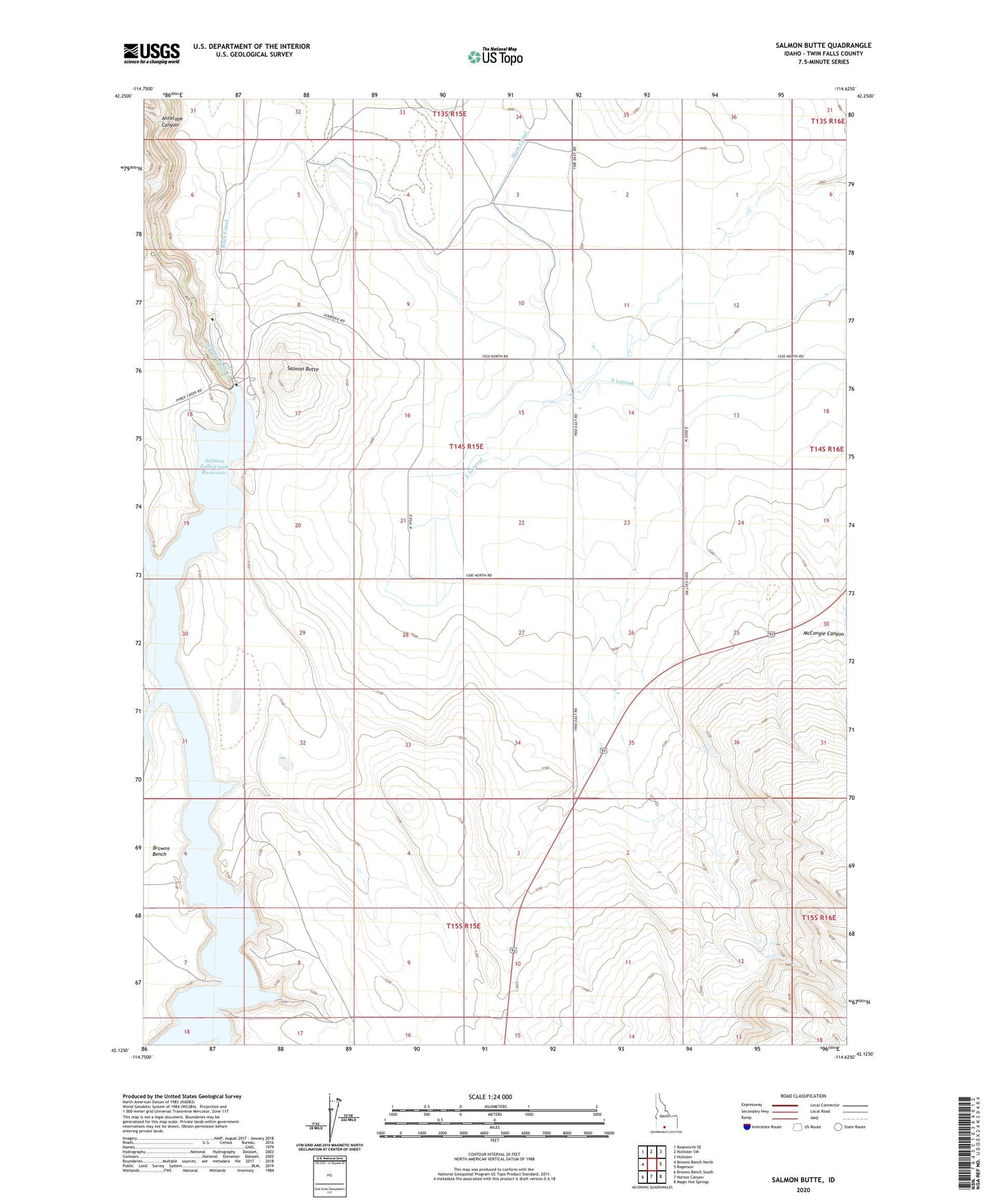 Salmon Butte Idaho US Topo Map Image