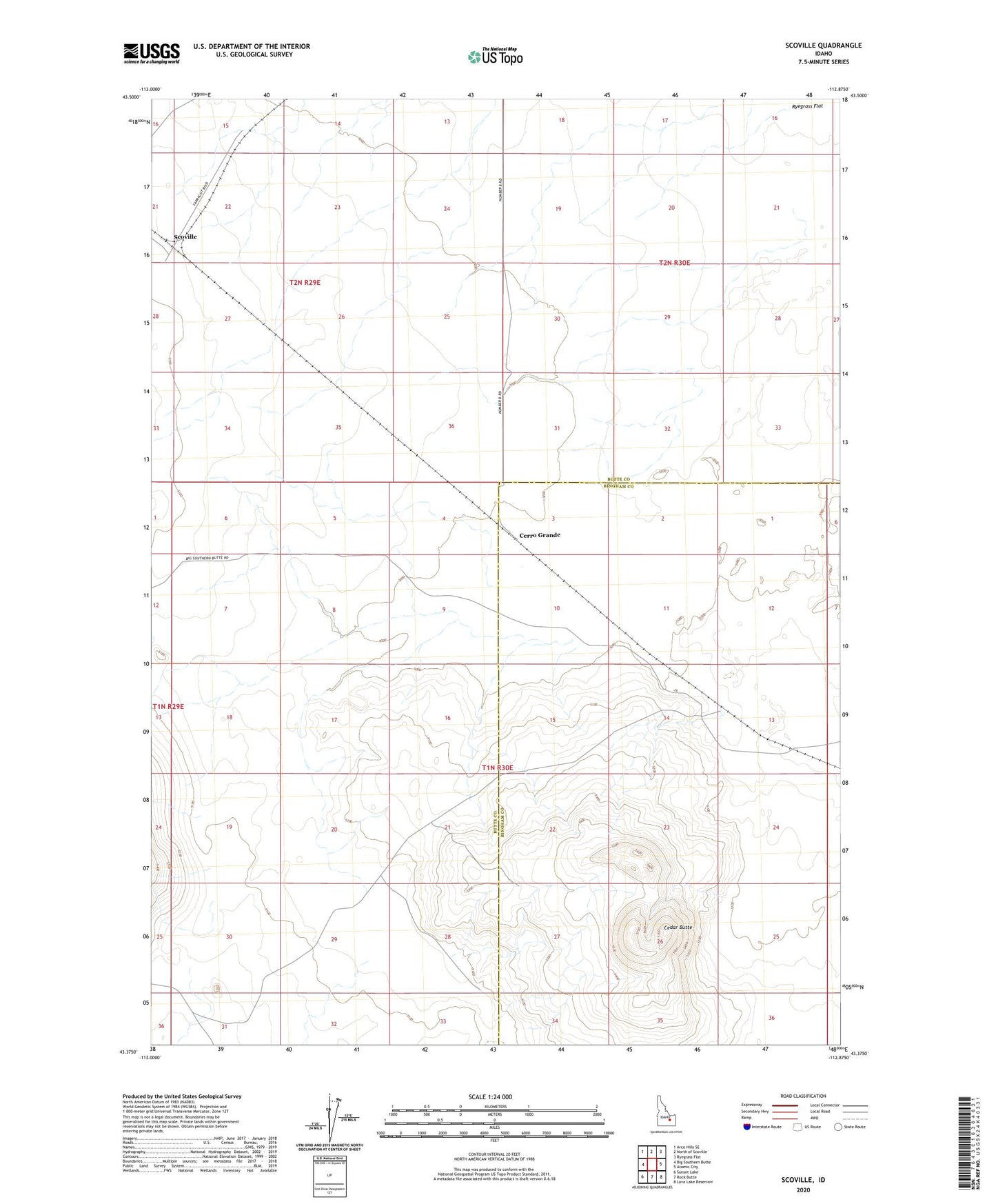 Scoville Idaho US Topo Map Image