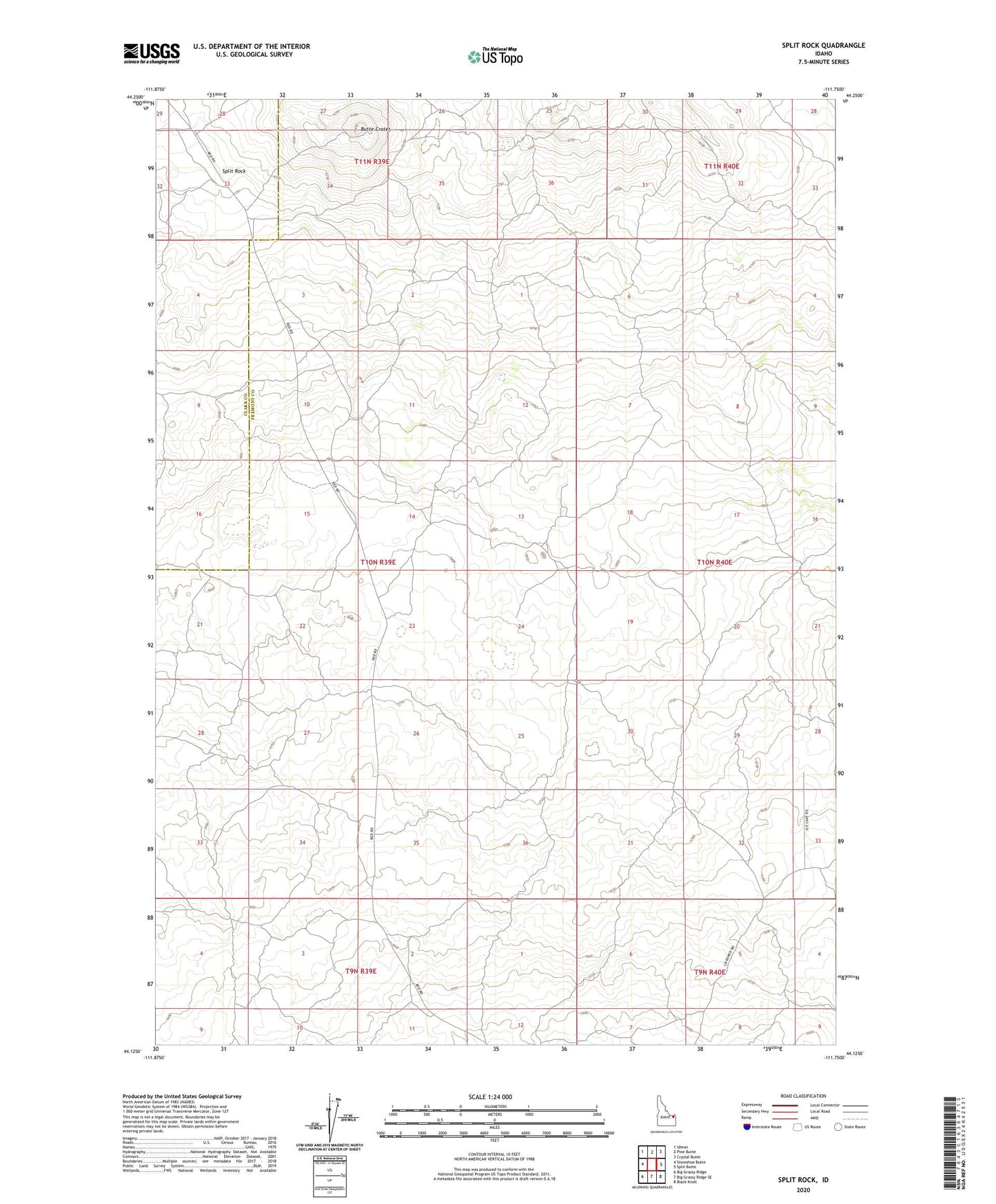 Split Rock Idaho US Topo Map Image