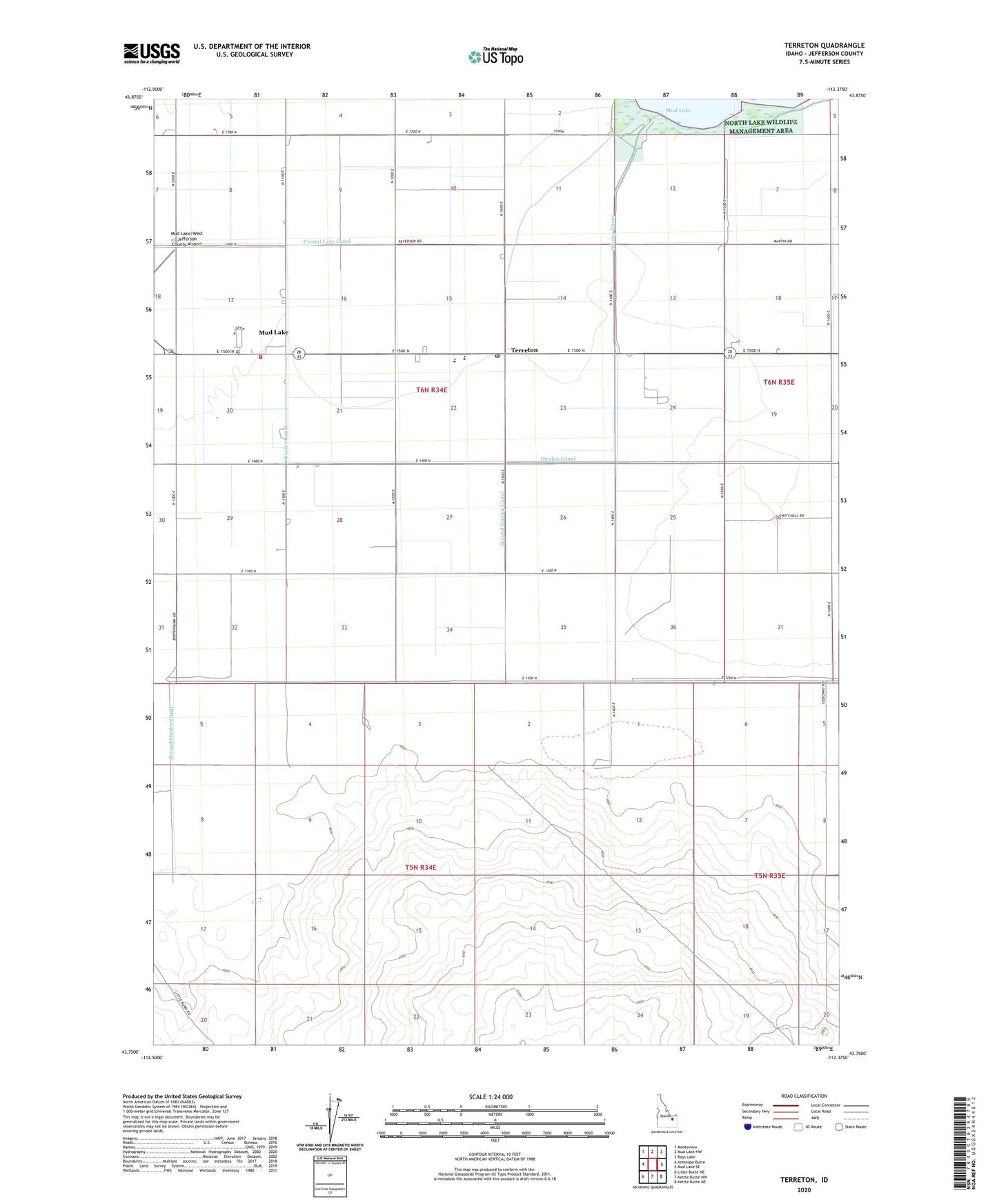 Terreton Idaho US Topo Map Image