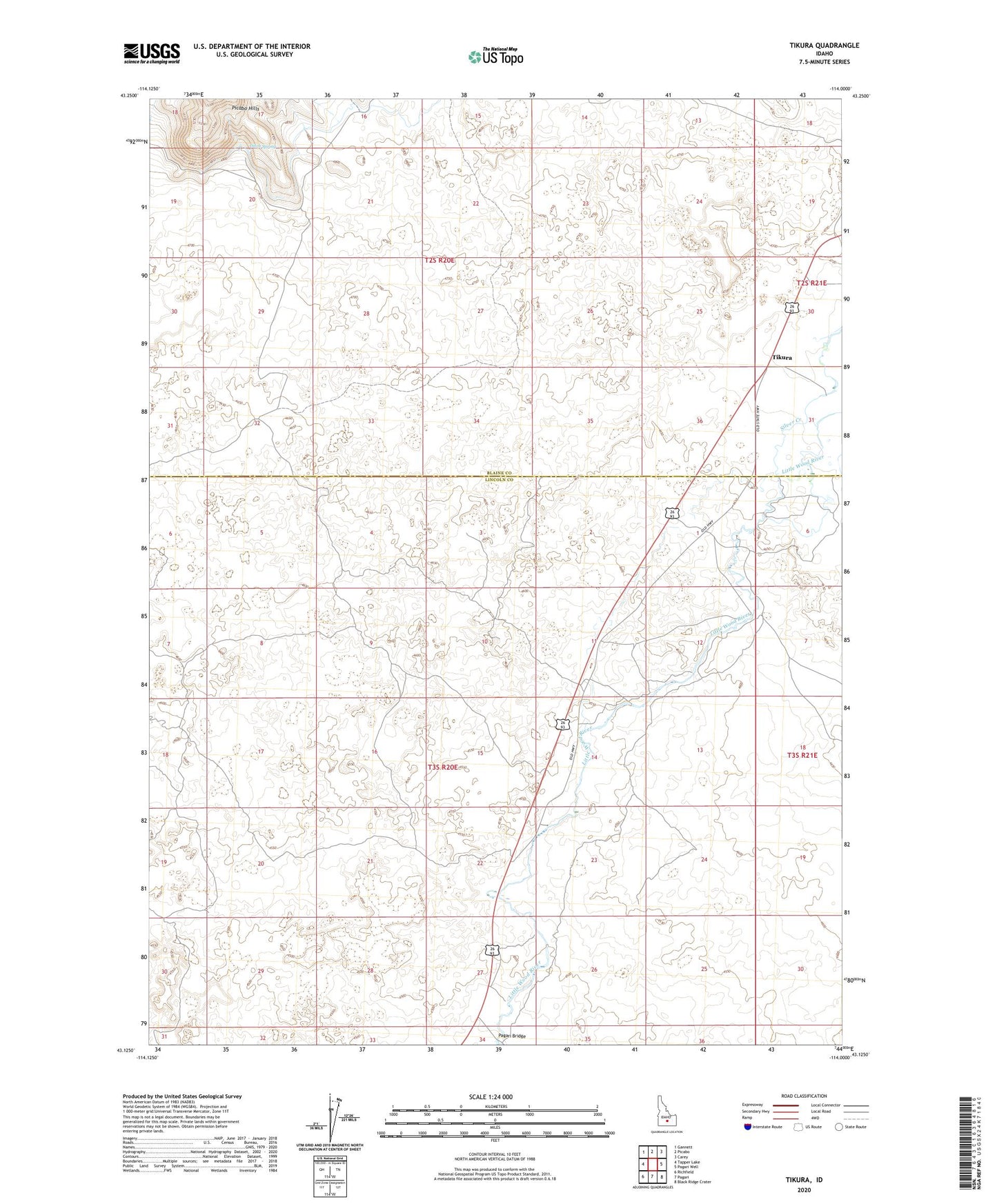 Tikura Idaho US Topo Map Image