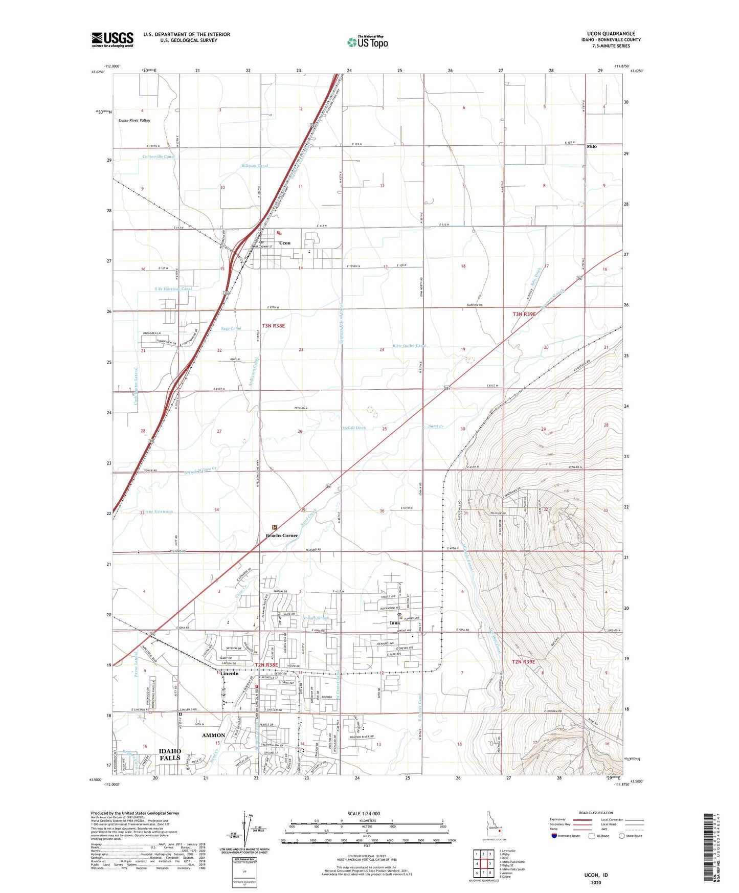 Ucon Idaho US Topo Map Image