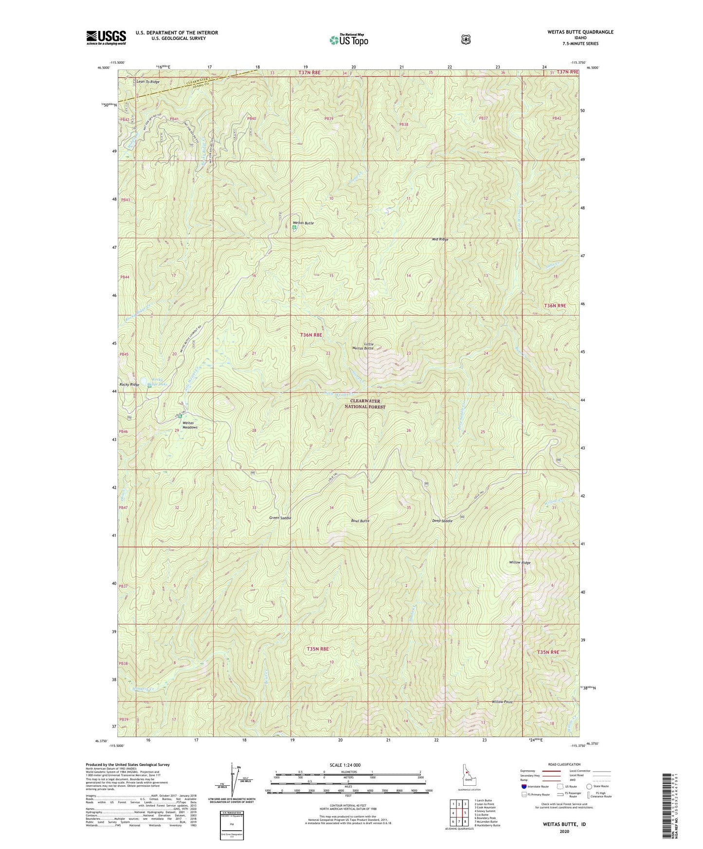 Weitas Butte Idaho US Topo Map Image