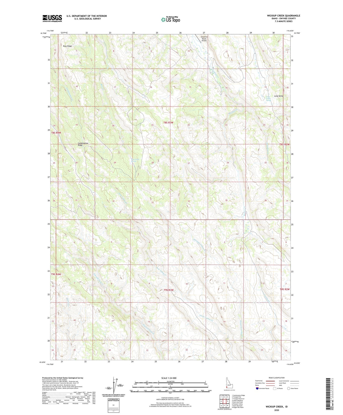 Wickiup Creek Idaho US Topo Map Image