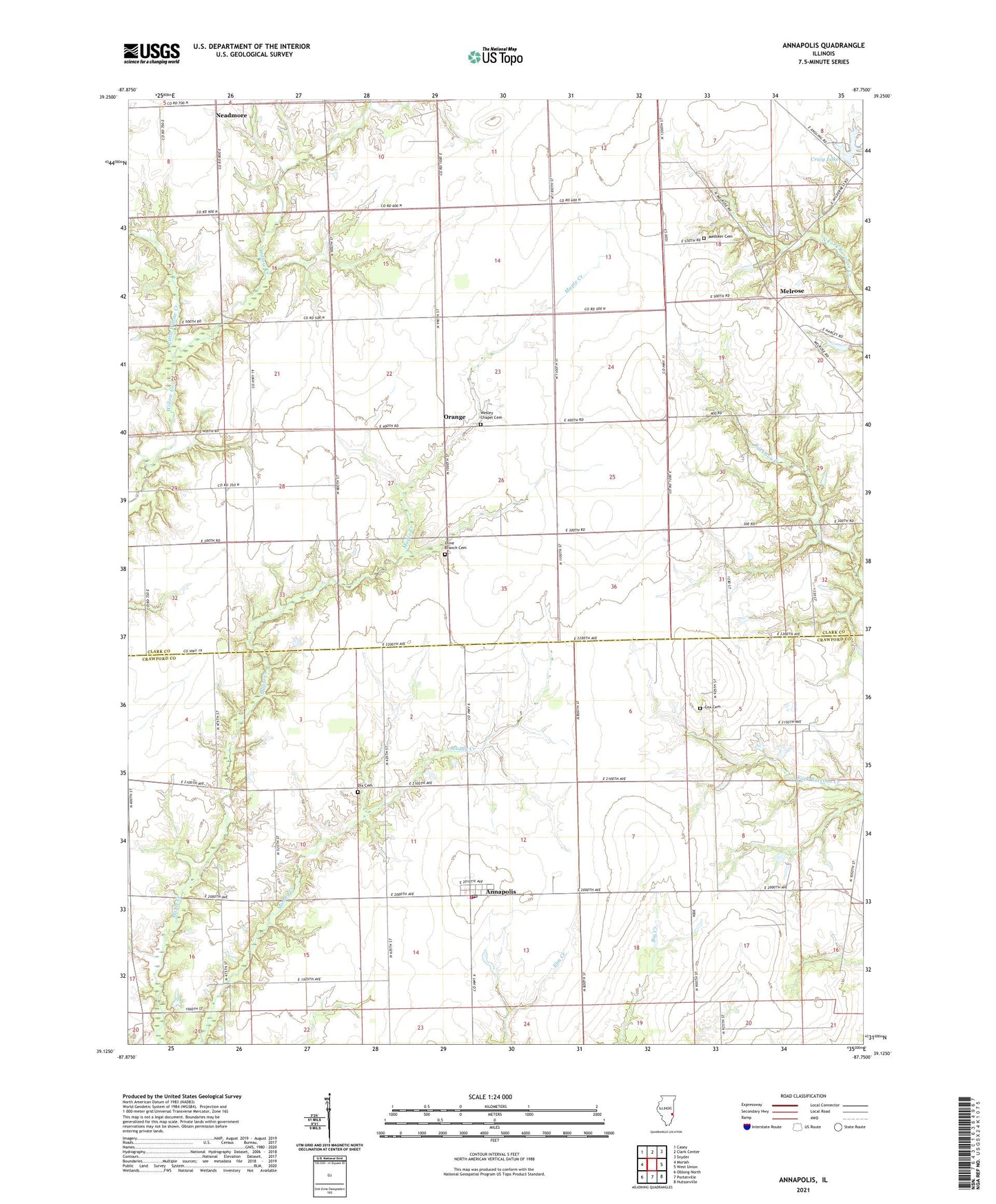 Annapolis Illinois US Topo Map Image