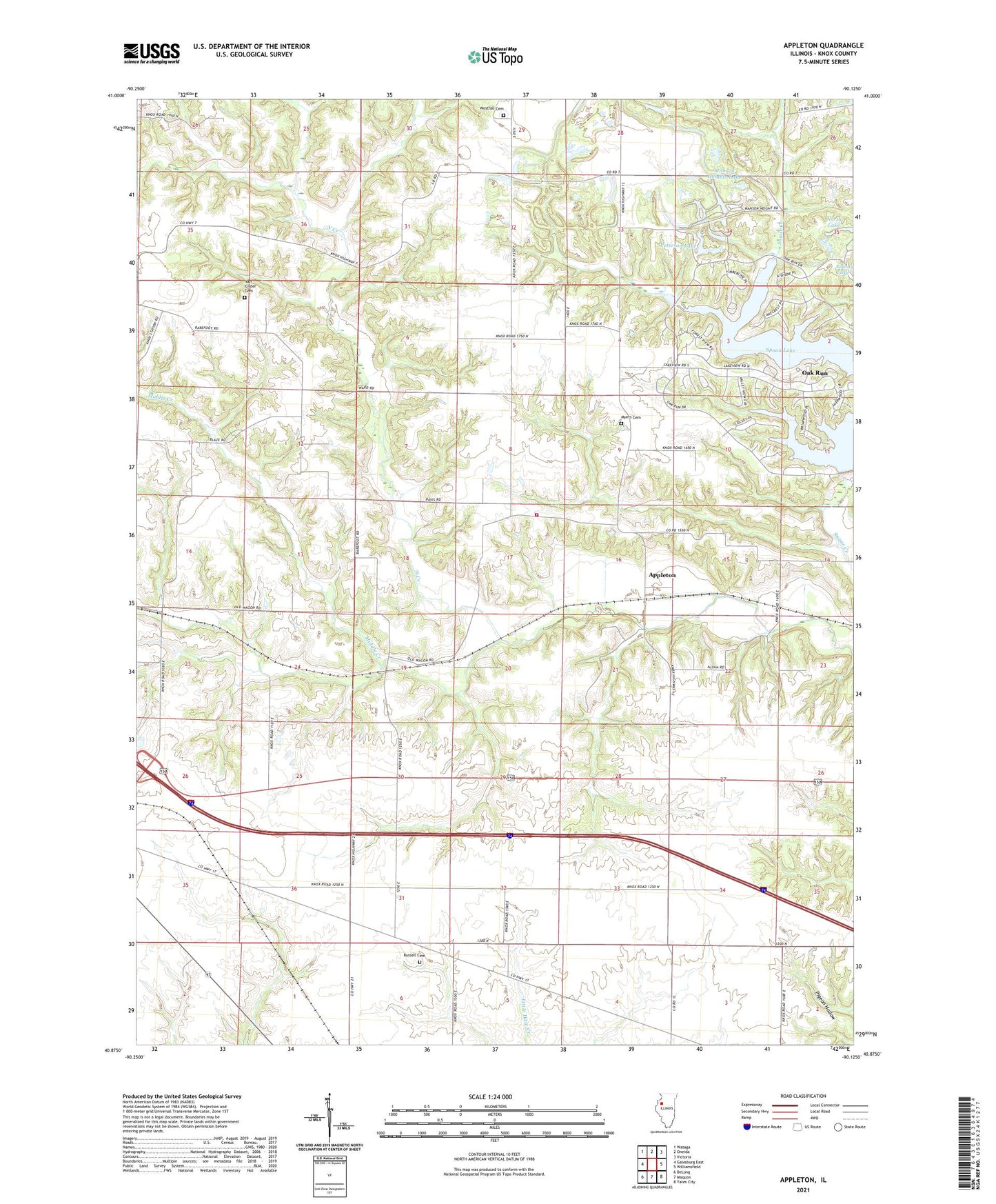 Appleton Illinois US Topo Map Image