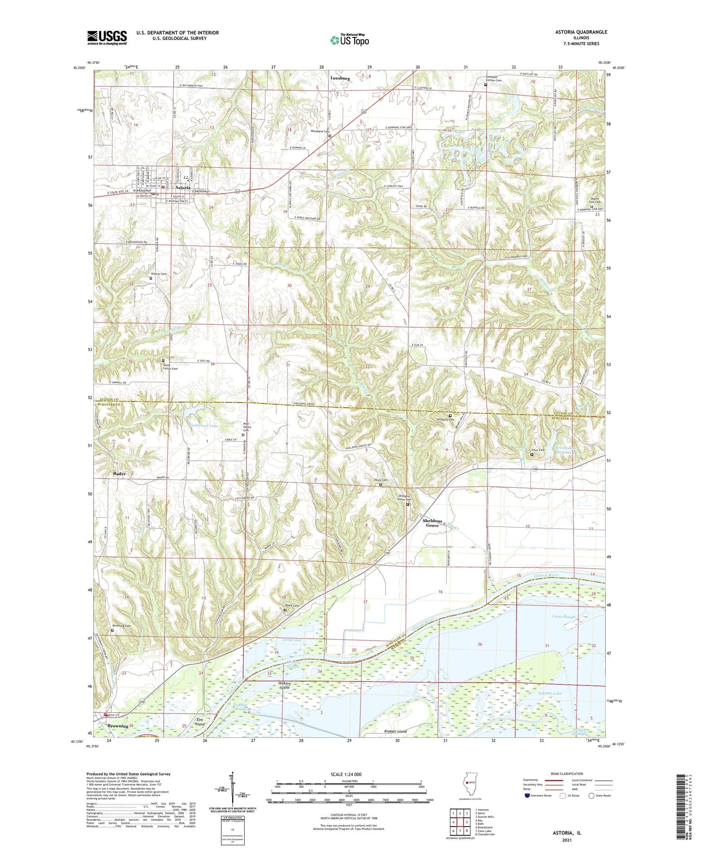 Astoria Illinois US Topo Map Image