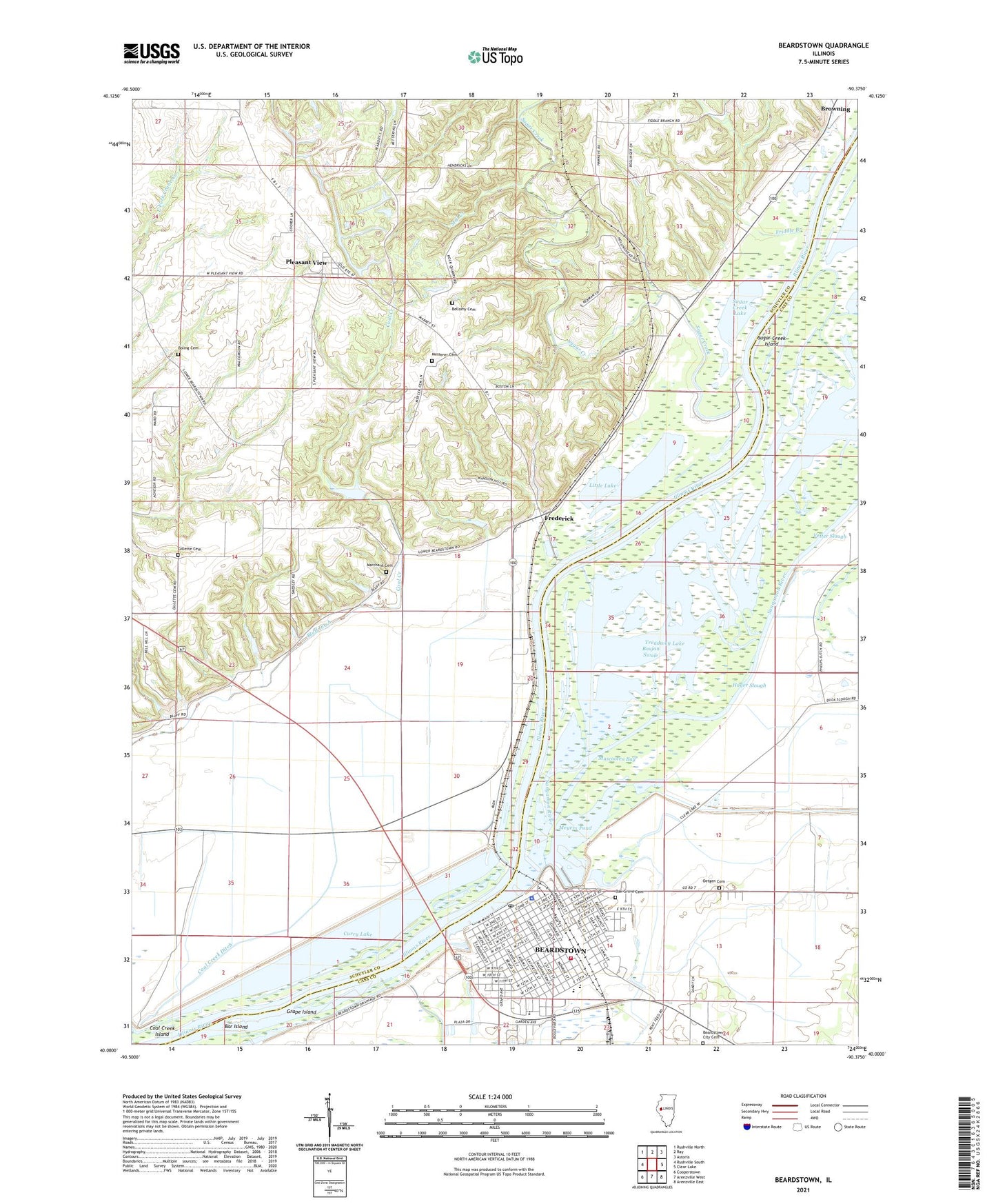 Beardstown Illinois US Topo Map Image