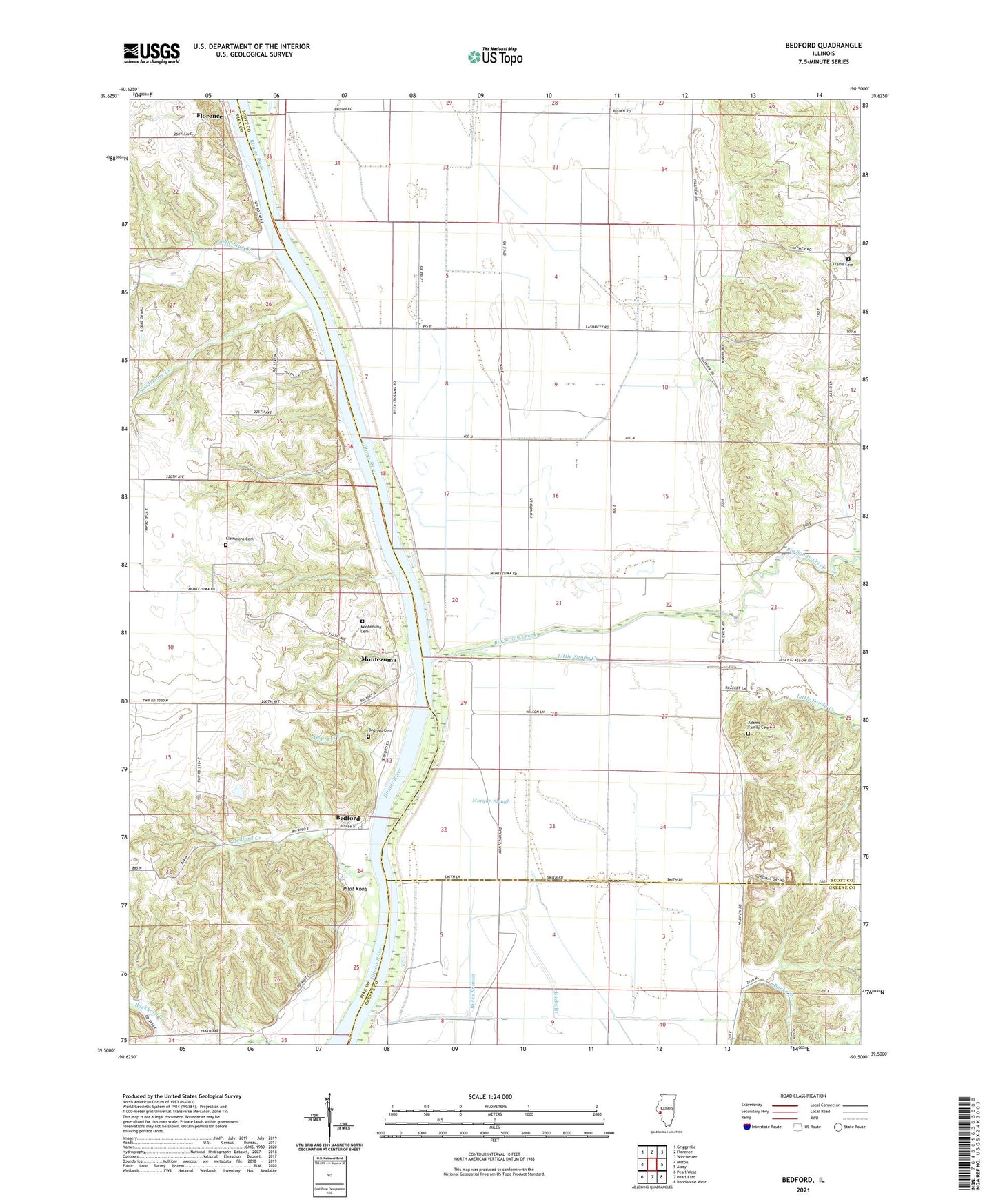 Bedford Illinois US Topo Map Image