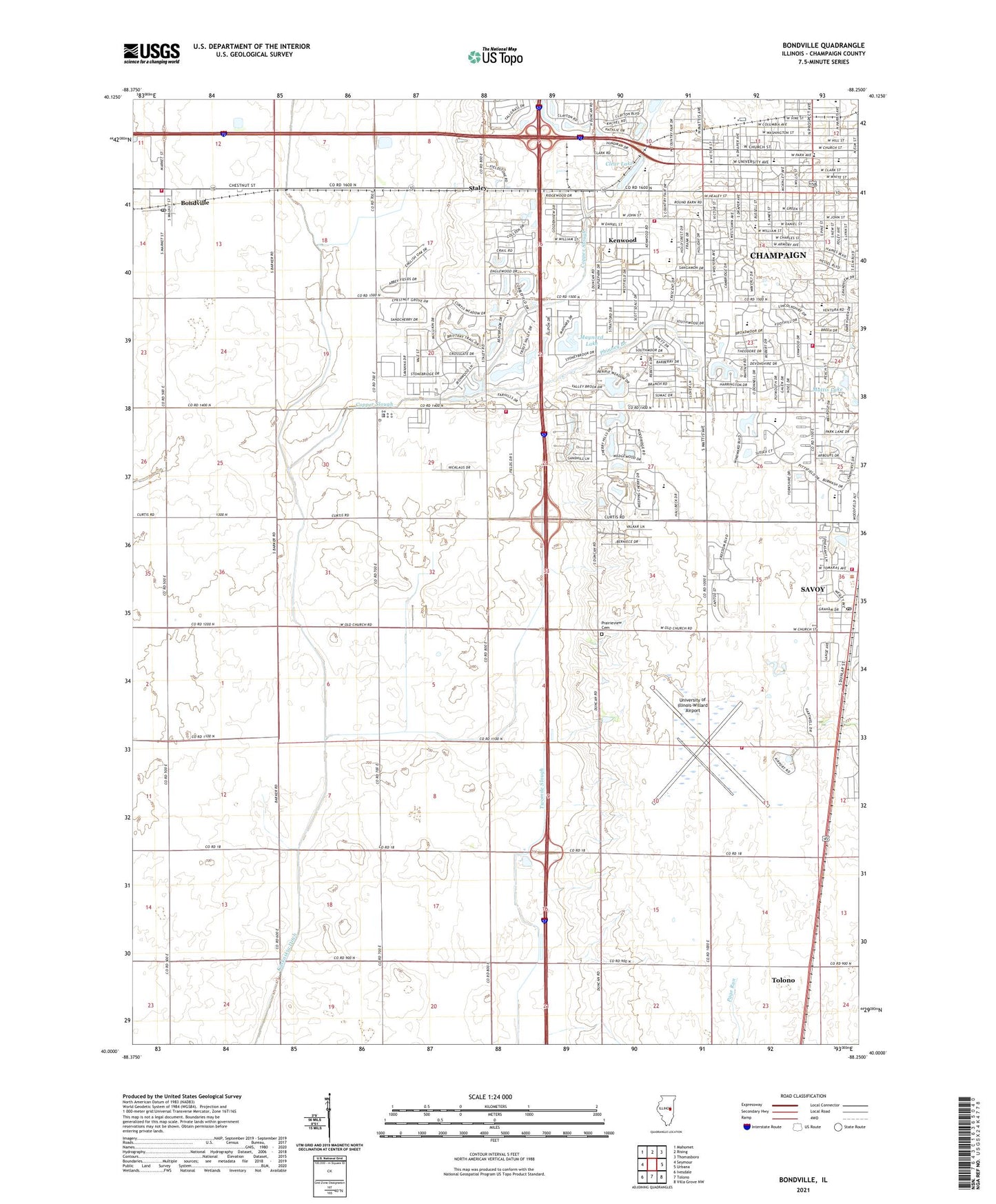 Bondville Illinois US Topo Map Image