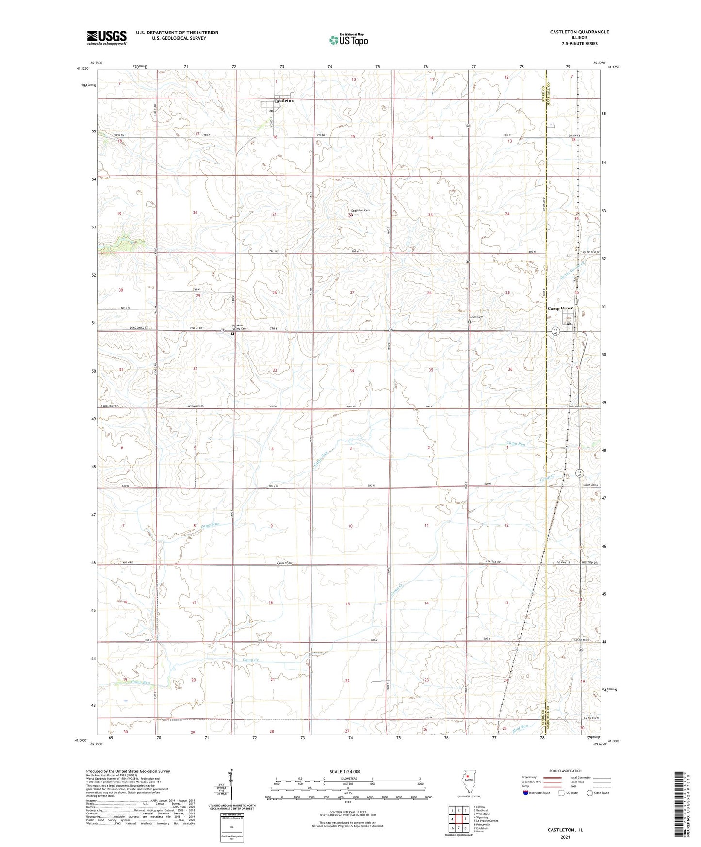 Castleton Illinois US Topo Map Image