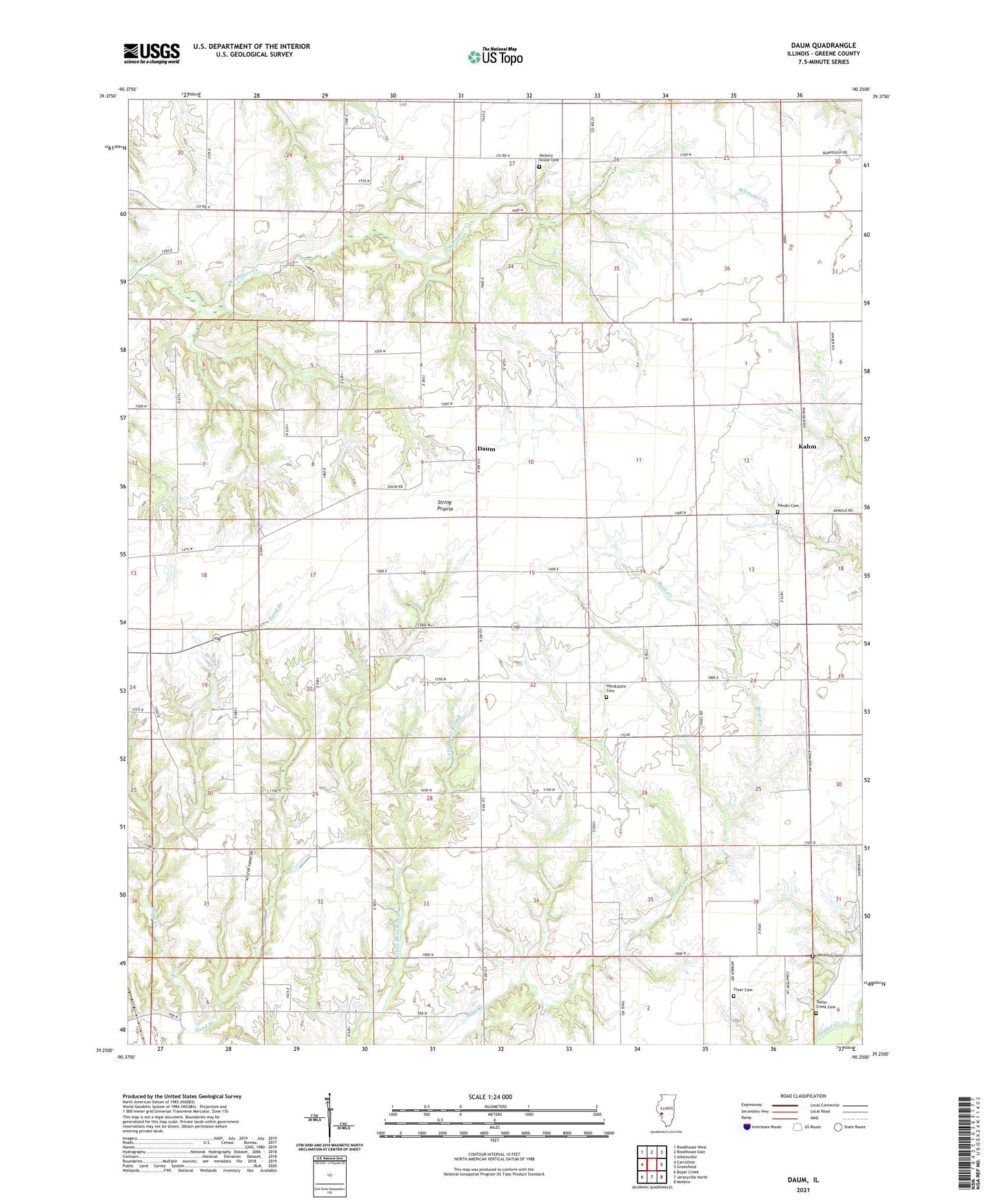 Daum Illinois US Topo Map Image
