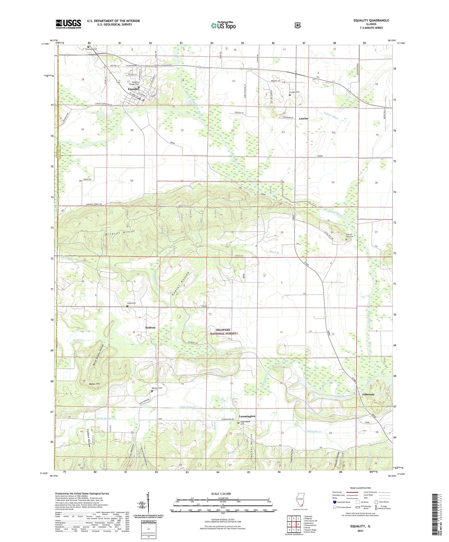 Equality Illinois US Topo Map Image