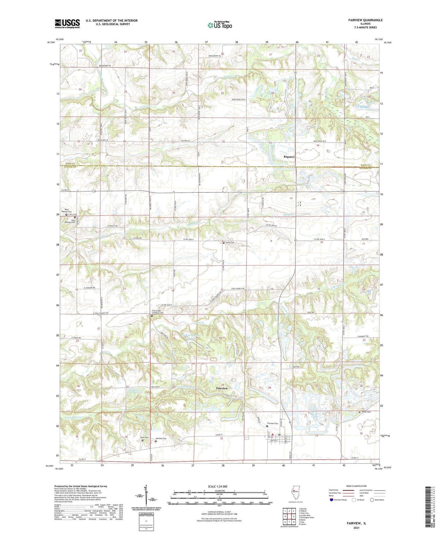 Fairview Illinois US Topo Map Image