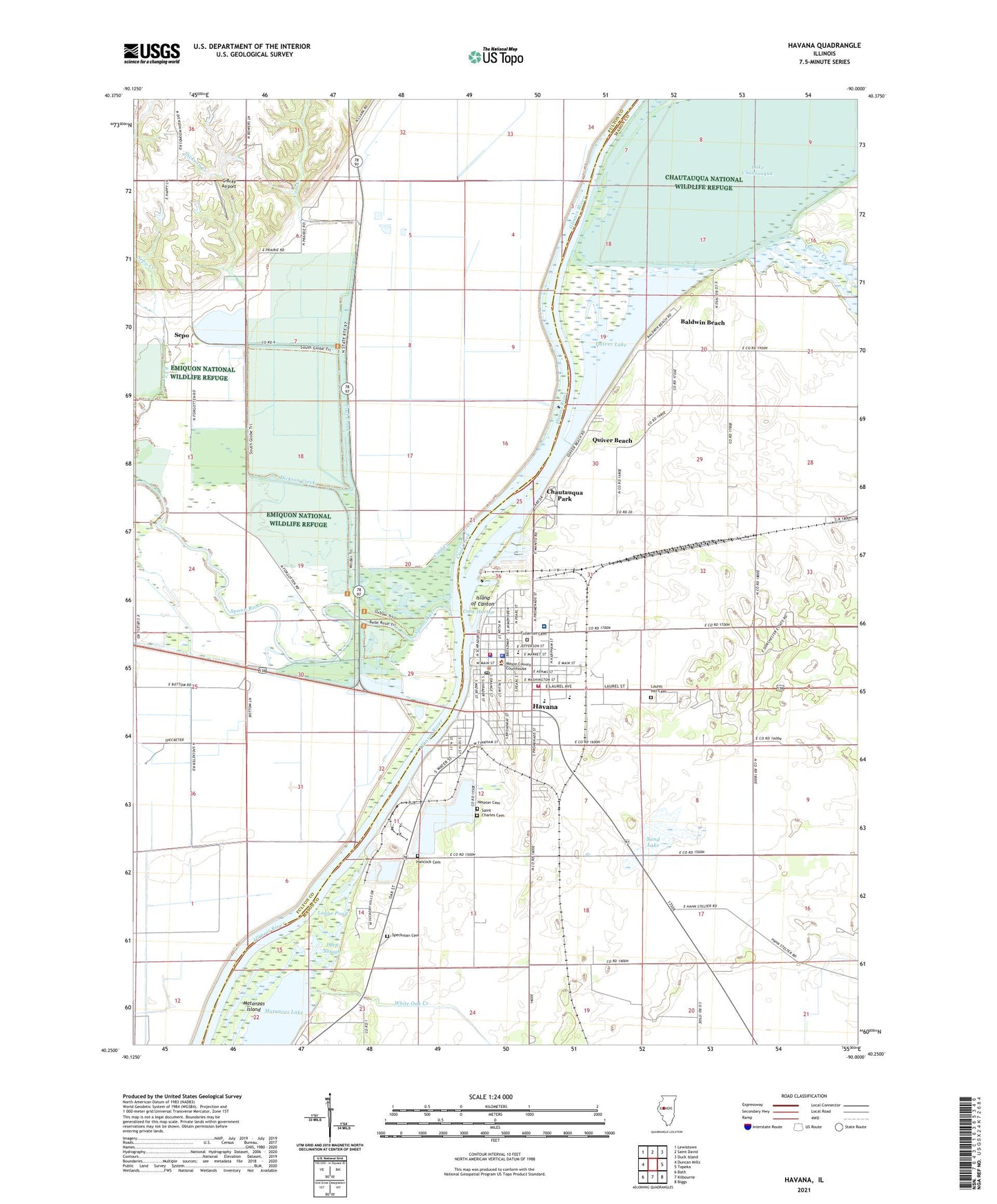 Havana Illinois US Topo Map Image