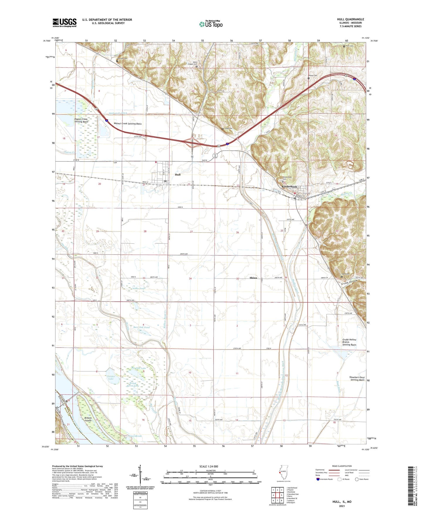Hull Illinois US Topo Map Image