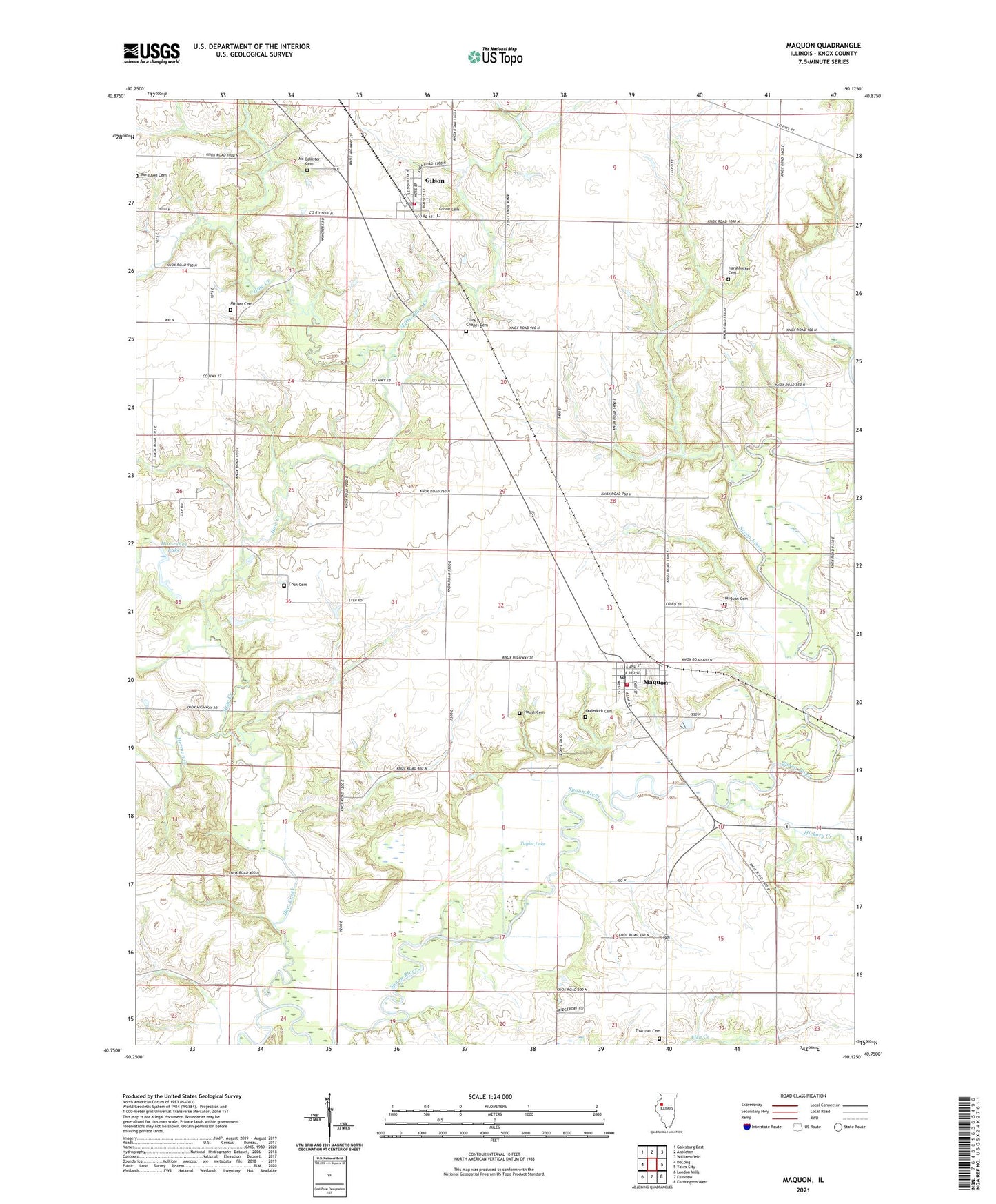 Maquon Illinois US Topo Map Image