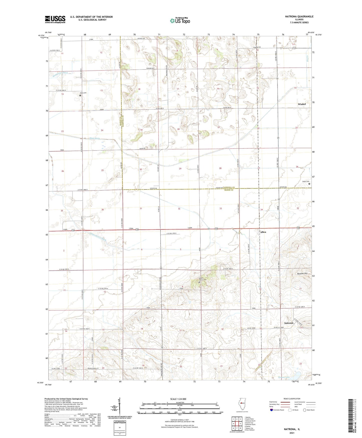Natrona Illinois US Topo Map Image