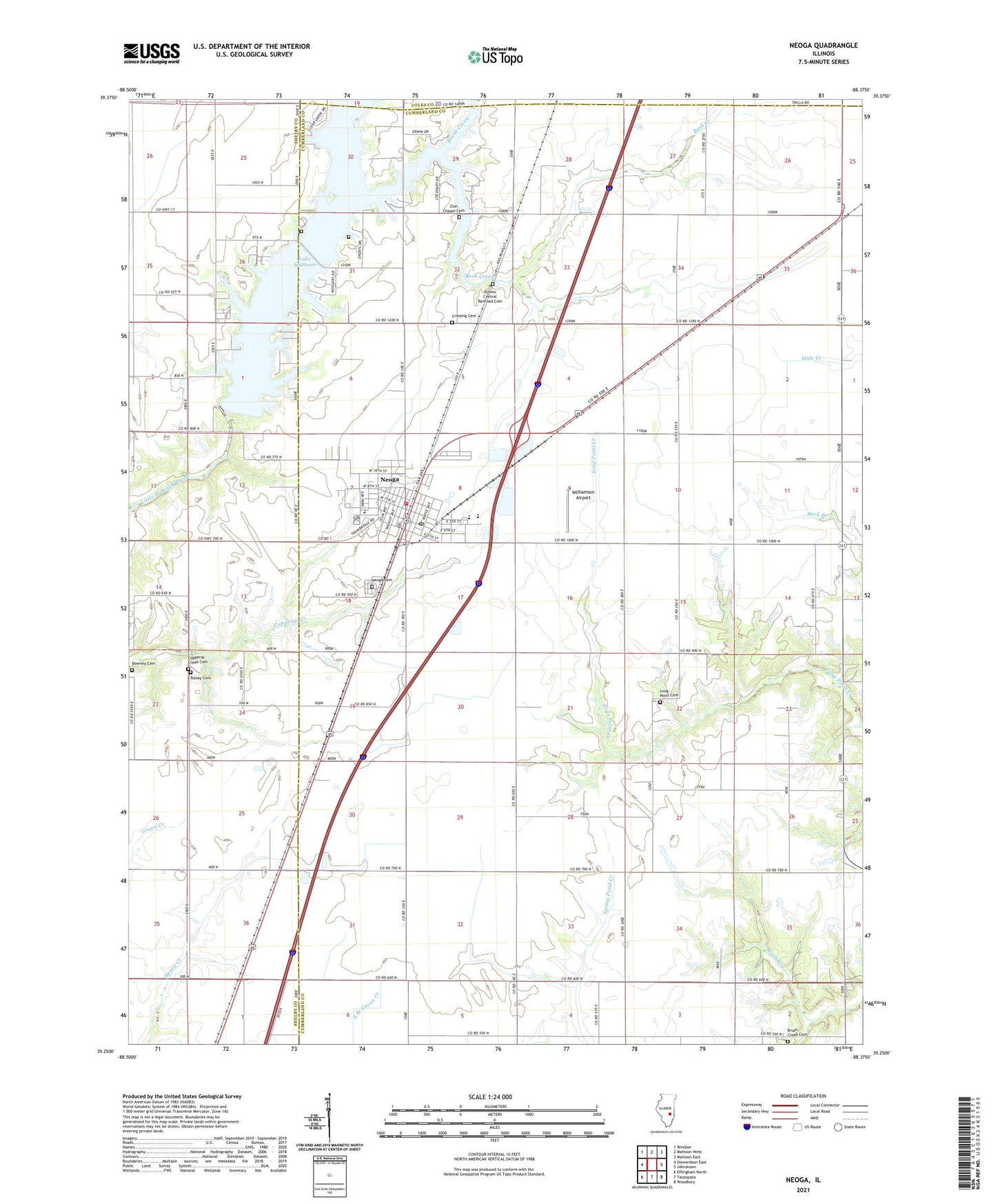 Neoga Illinois US Topo Map Image