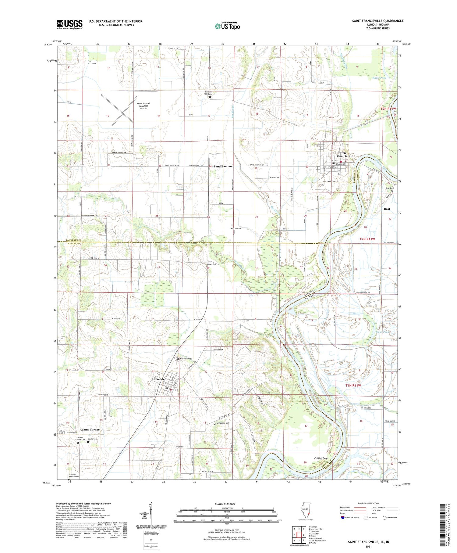Saint Francisville Illinois US Topo Map Image