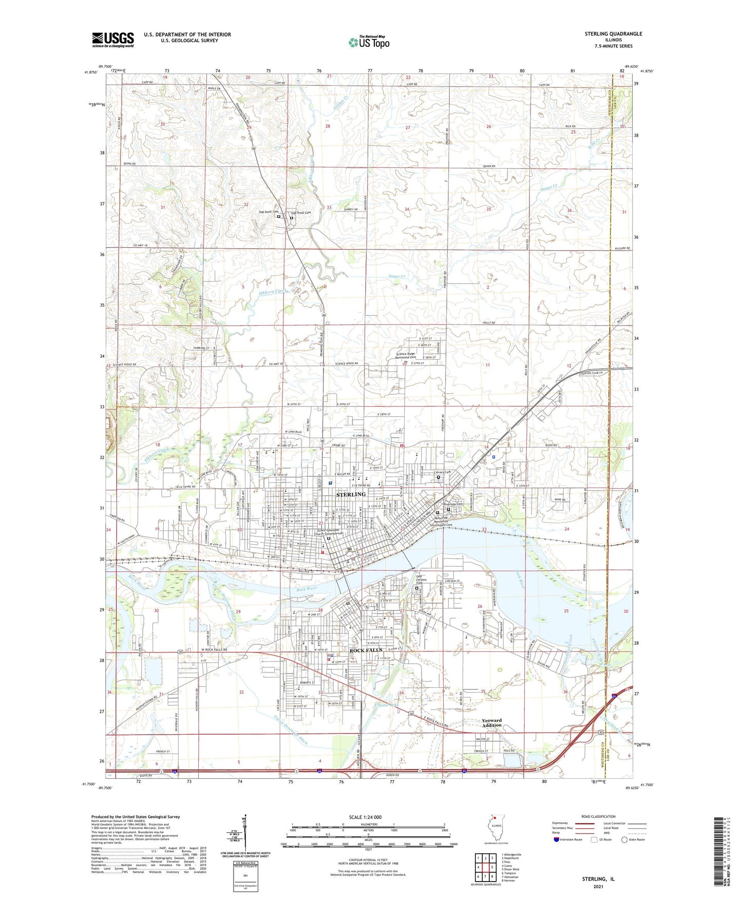 Sterling Illinois US Topo Map Image