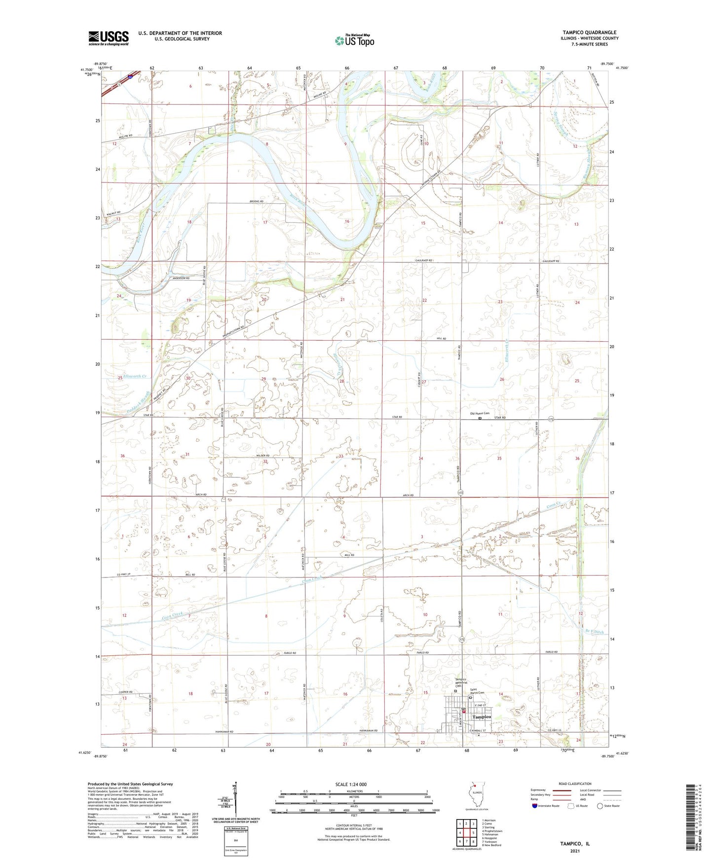 Tampico Illinois US Topo Map Image