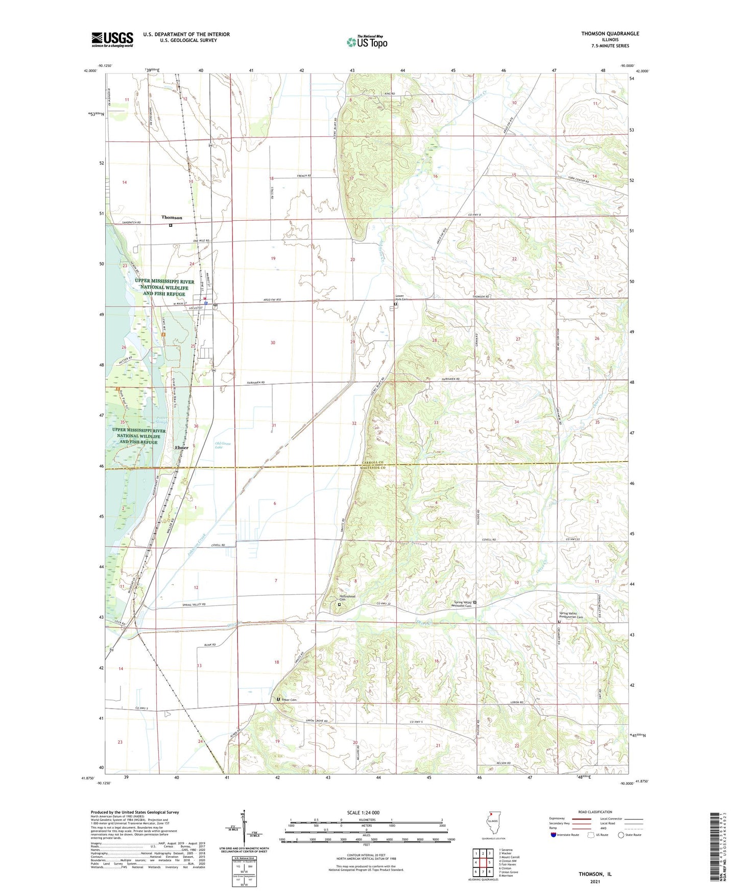 Thomson Illinois US Topo Map Image