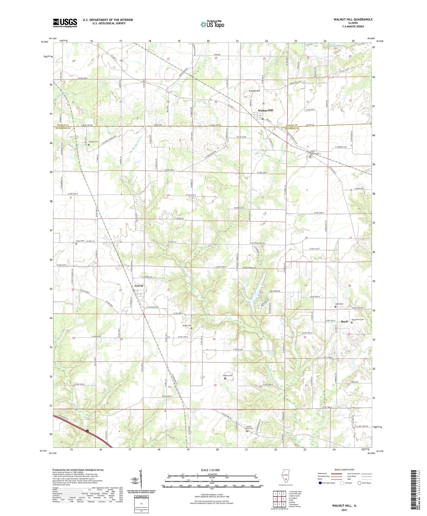 Walnut Hill Illinois US Topo Map Image