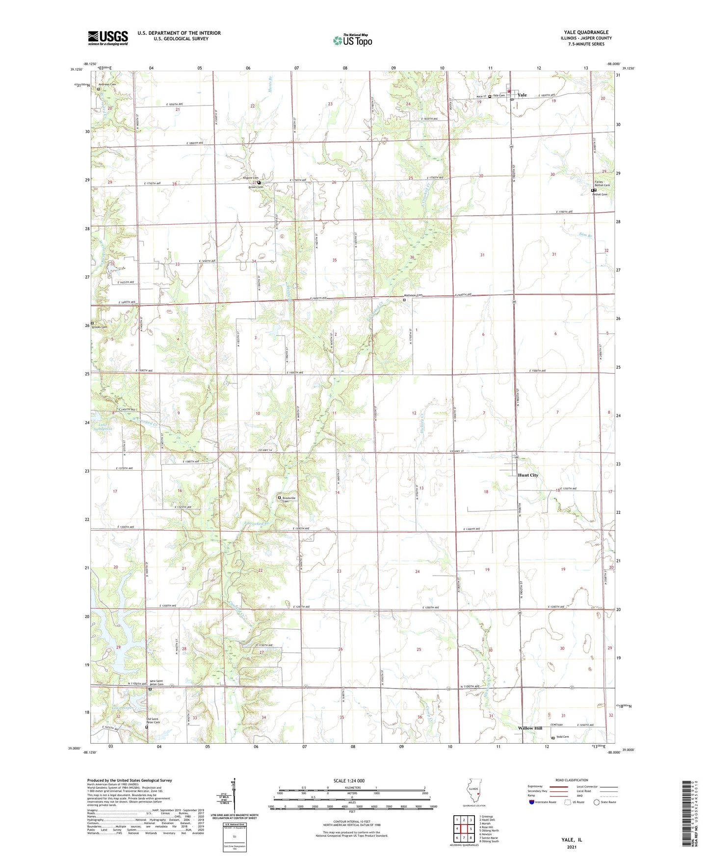 Yale Illinois US Topo Map Image