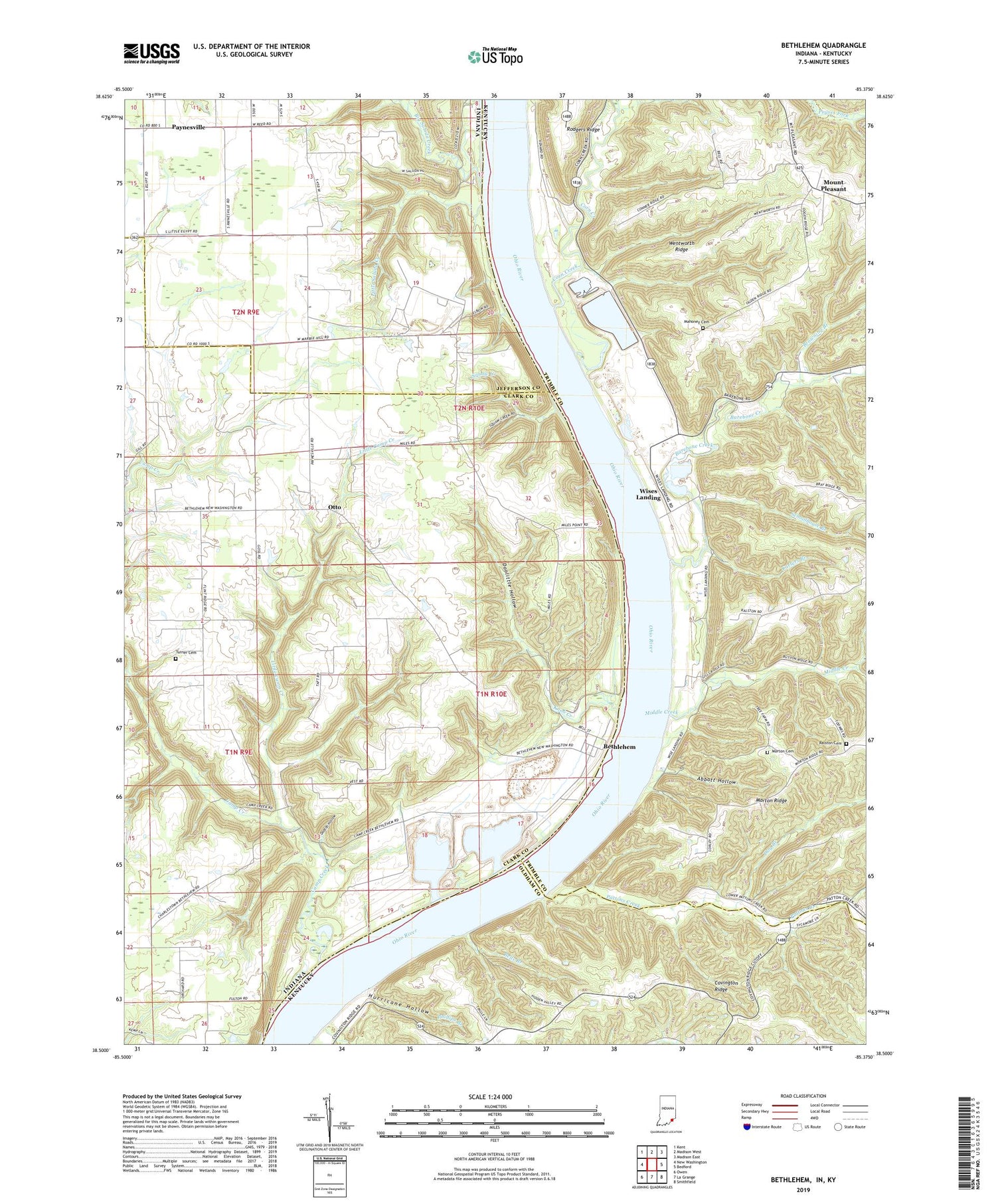 Bethlehem Indiana US Topo Map Image