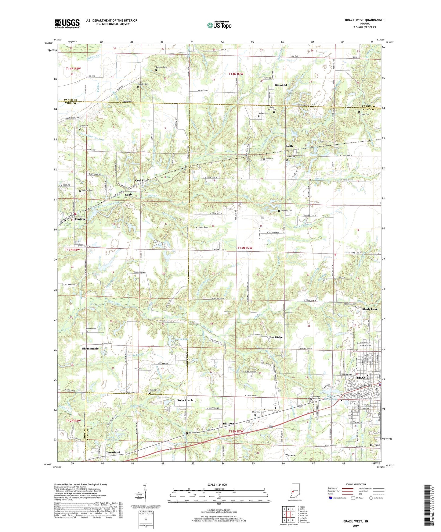 Brazil West Indiana US Topo Map Image