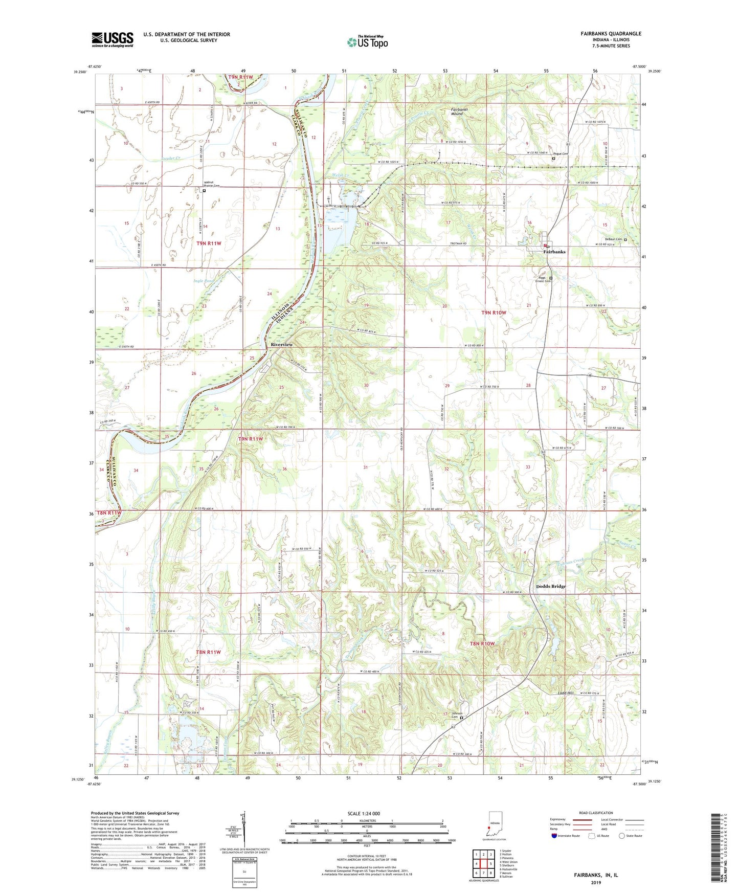 Fairbanks Indiana US Topo Map Image