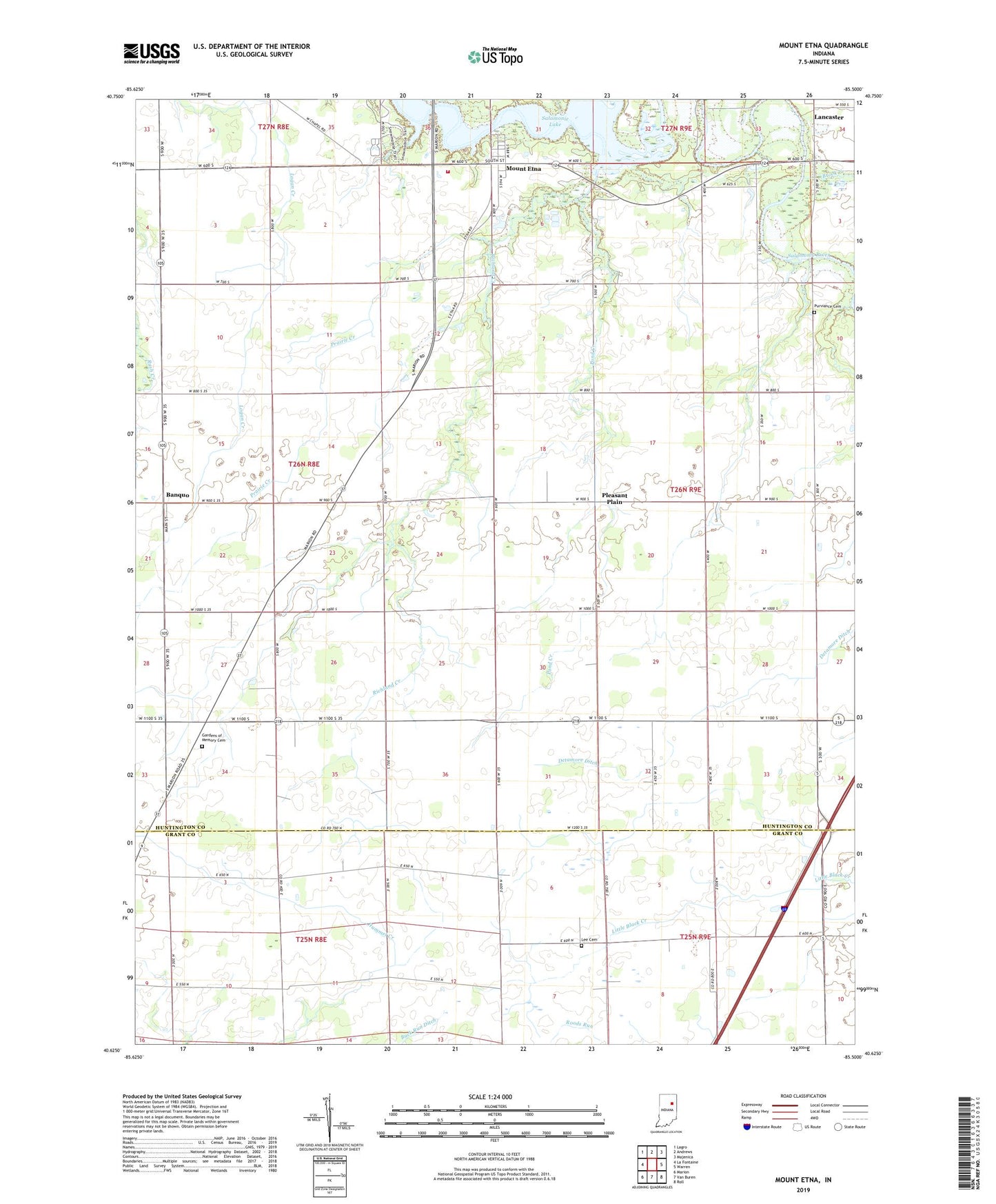 Mount Etna Indiana US Topo Map Image