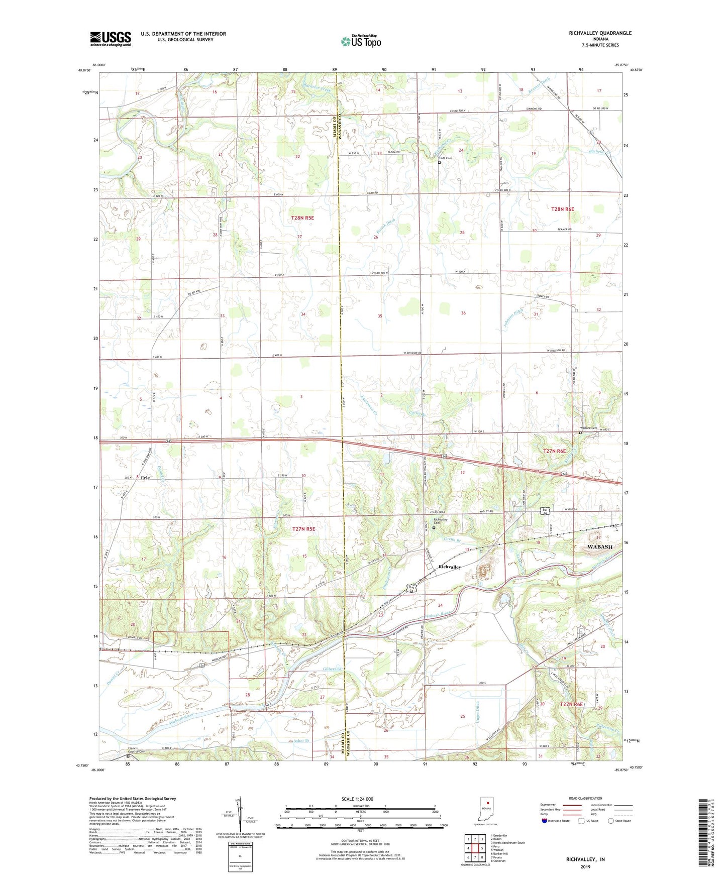 Richvalley Indiana US Topo Map Image