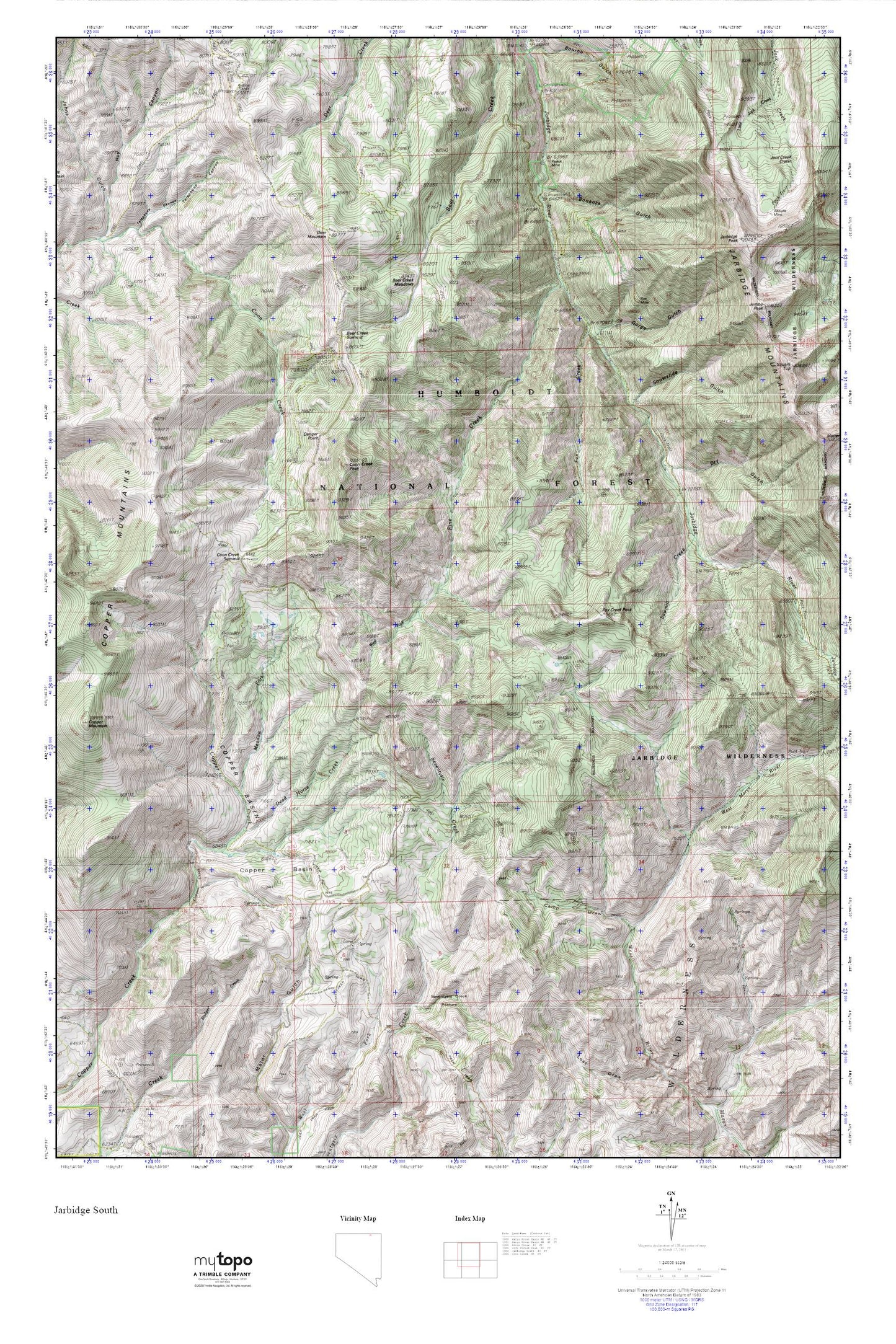 Jarbidge South MyTopo Explorer Series Map Image
