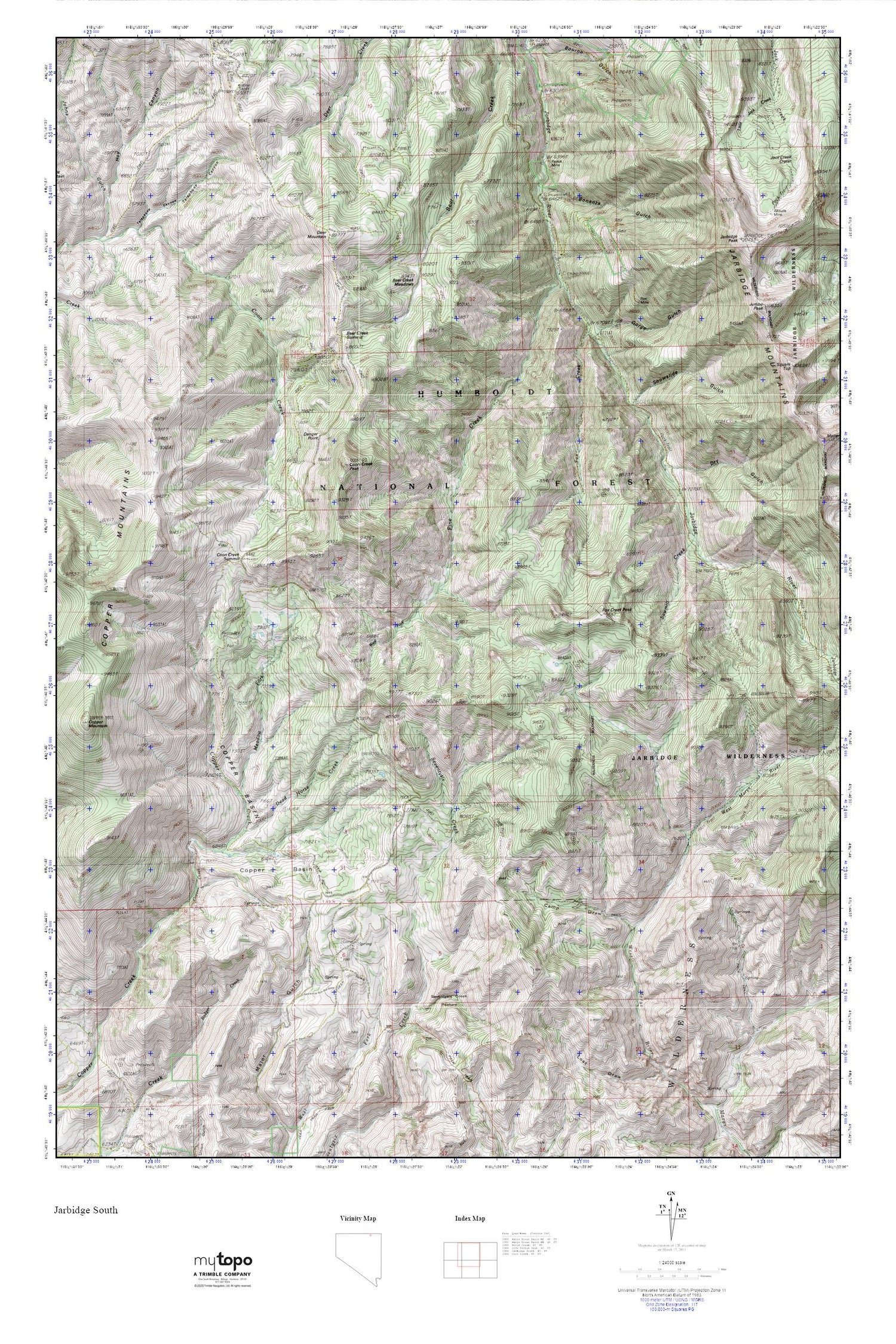 Jarbidge South MyTopo Explorer Series Map Image