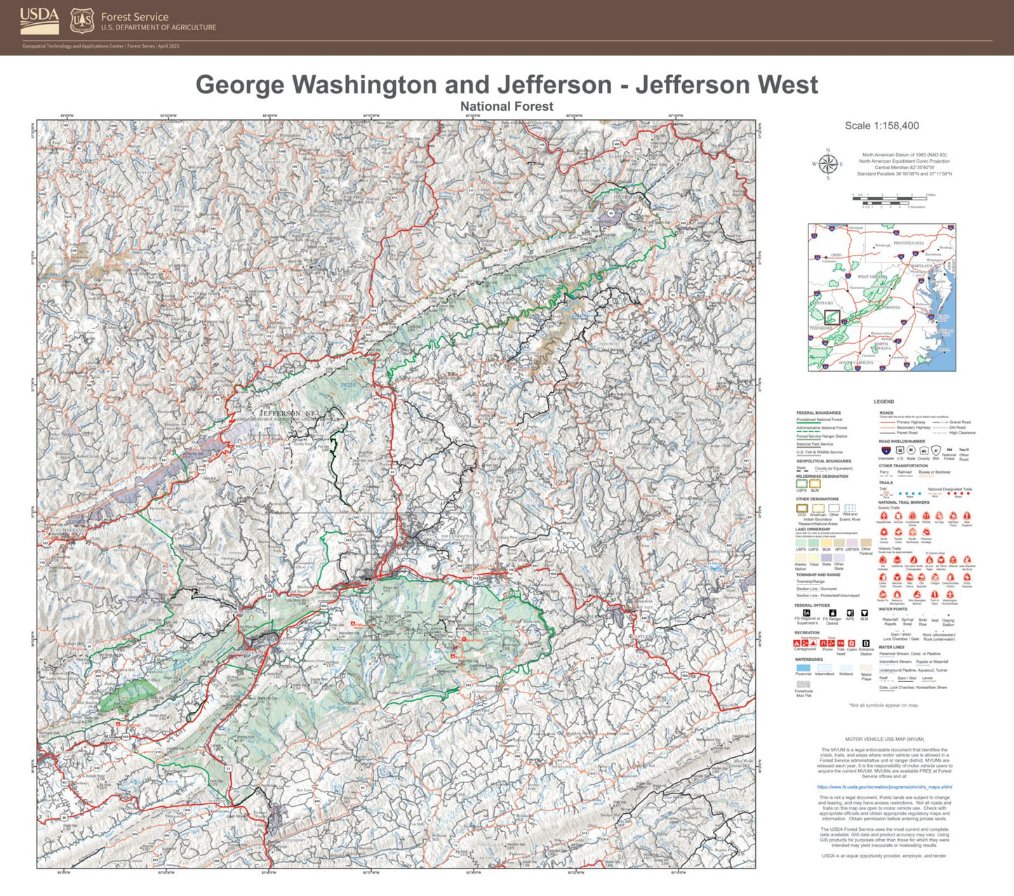 Jefferson National Forest West Map