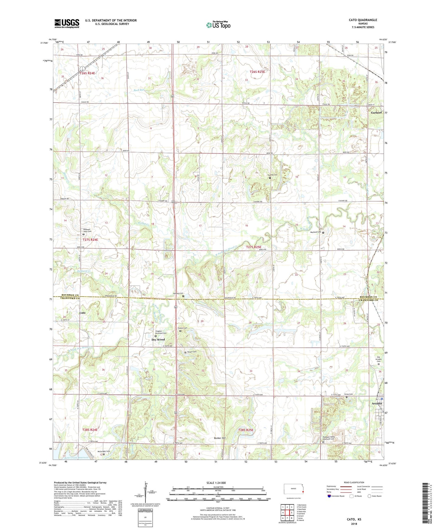 Cato Kansas US Topo Map Image