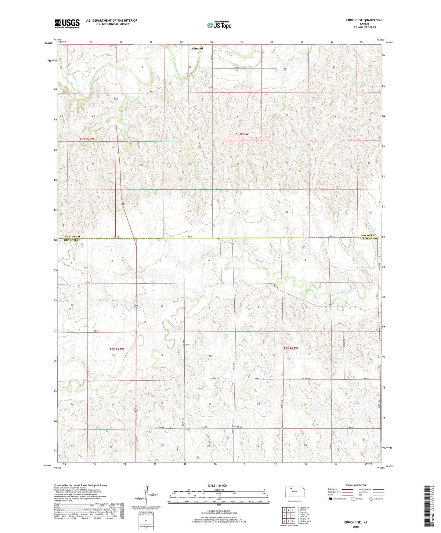 Edmond SE Kansas US Topo Map Image